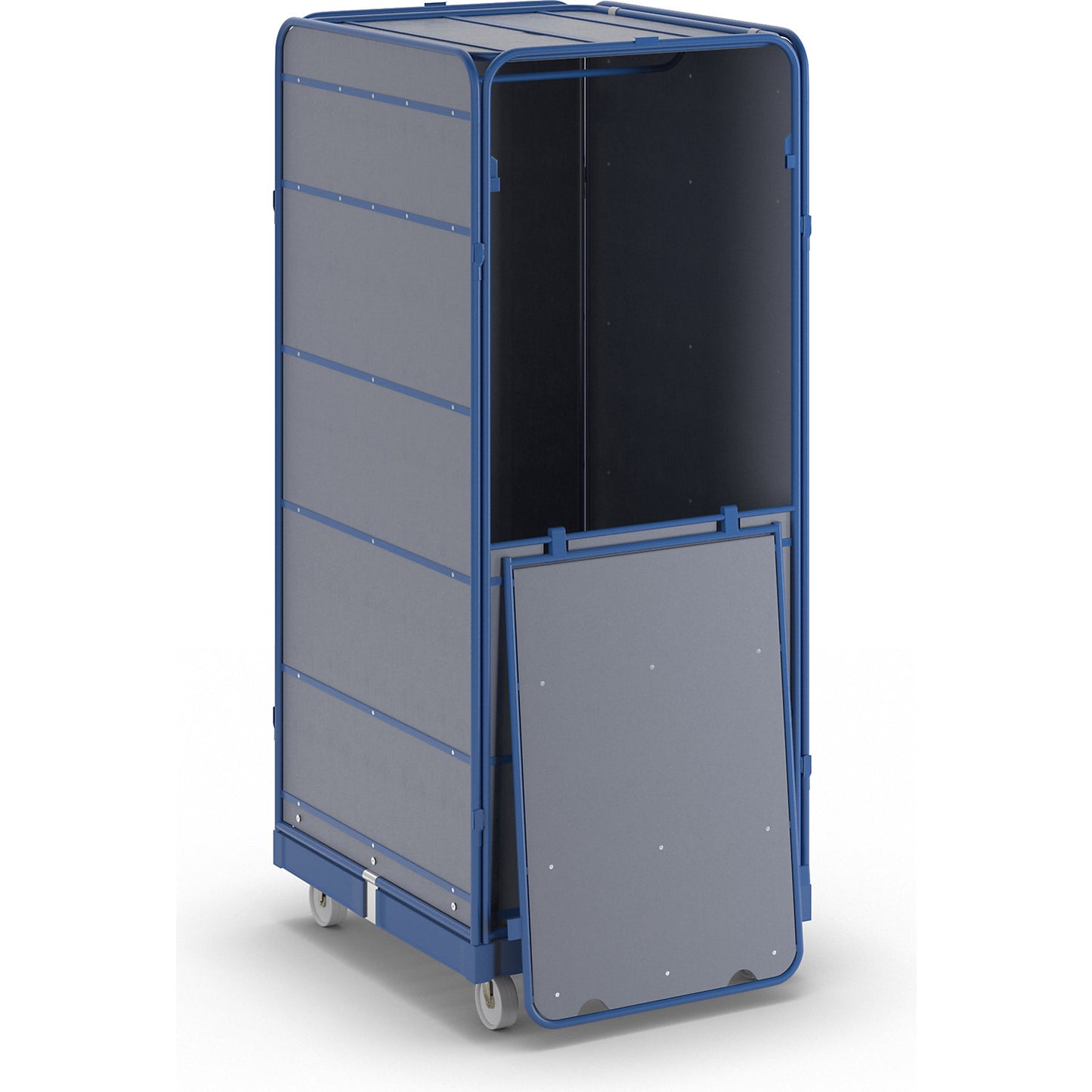 SAFE roll container, logistics box, HxWxD 1785 x 720 x 810 mm, blue transport dolly.