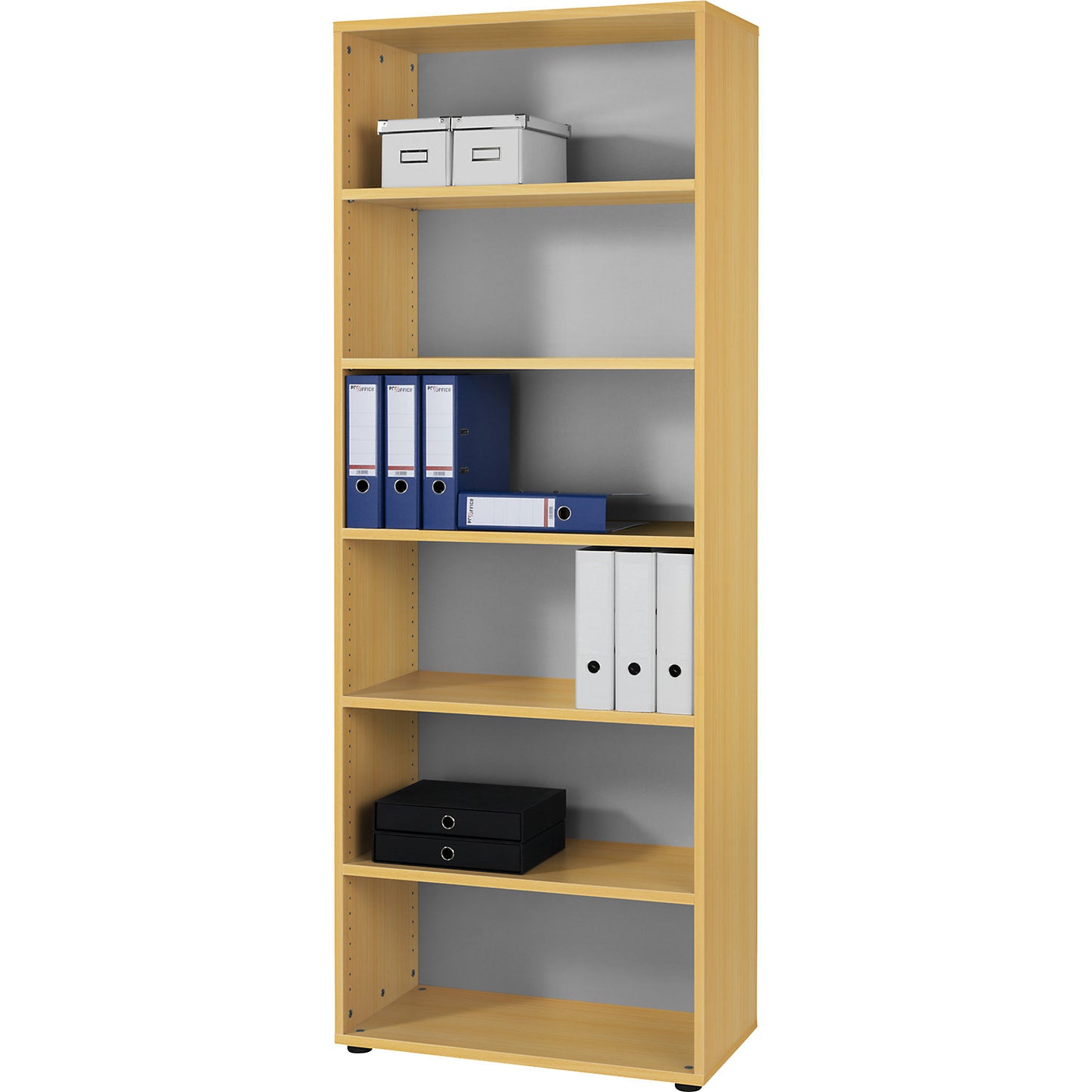 RENATUS - Shelf unit, HxW 2154 x 800 mm, 5 shelves, beech finish.