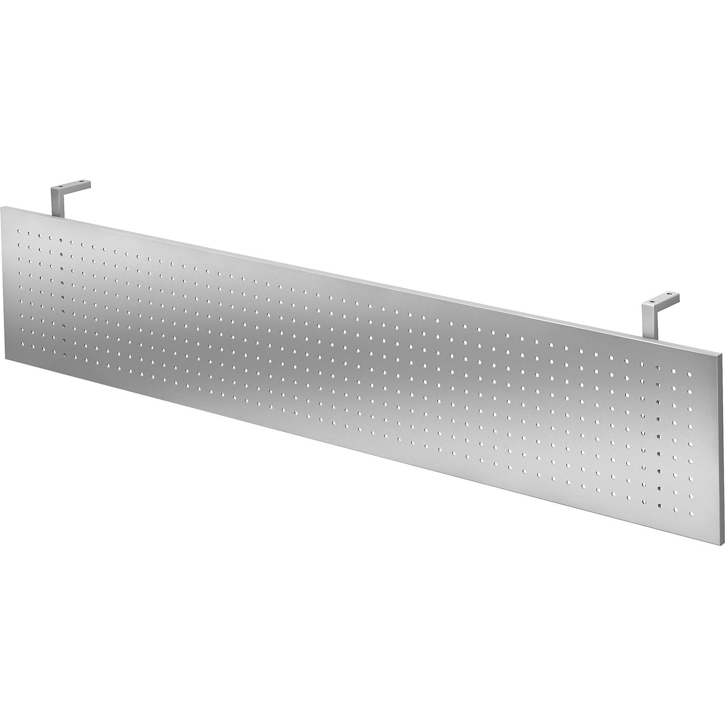 Side panel, perforated sheet metal in white aluminium, for 1800 mm wide tables.