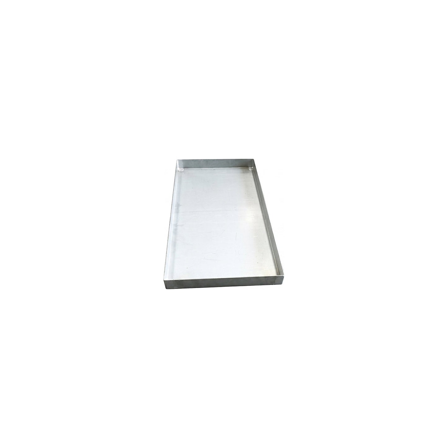 Steel sump tray for small containers, LxWxH 940 x 470 x 60 mm, with certification, sump capacity 25 l, zinc plated.