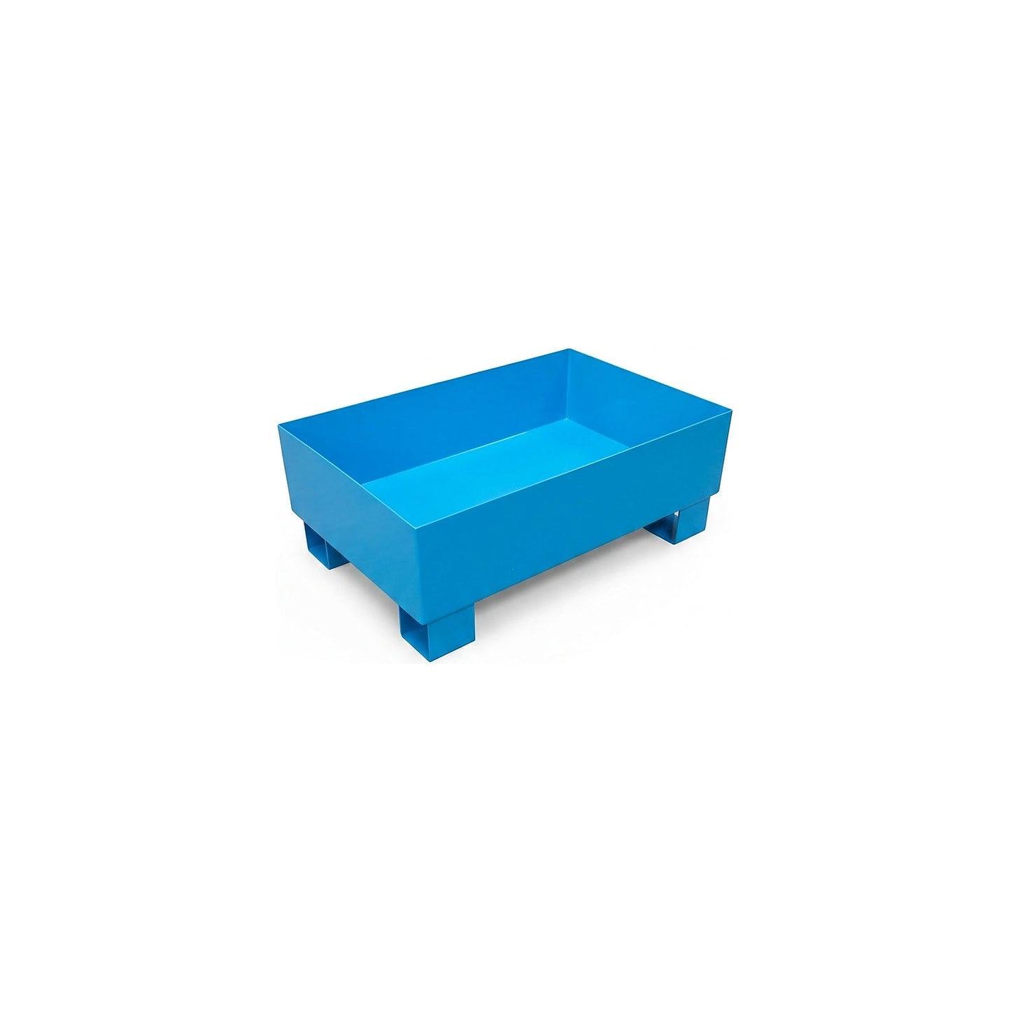 Sump tray for 60 l, LxWxH 800 x 500 x 290 mm, with certification, powder coated blue, without grate.
