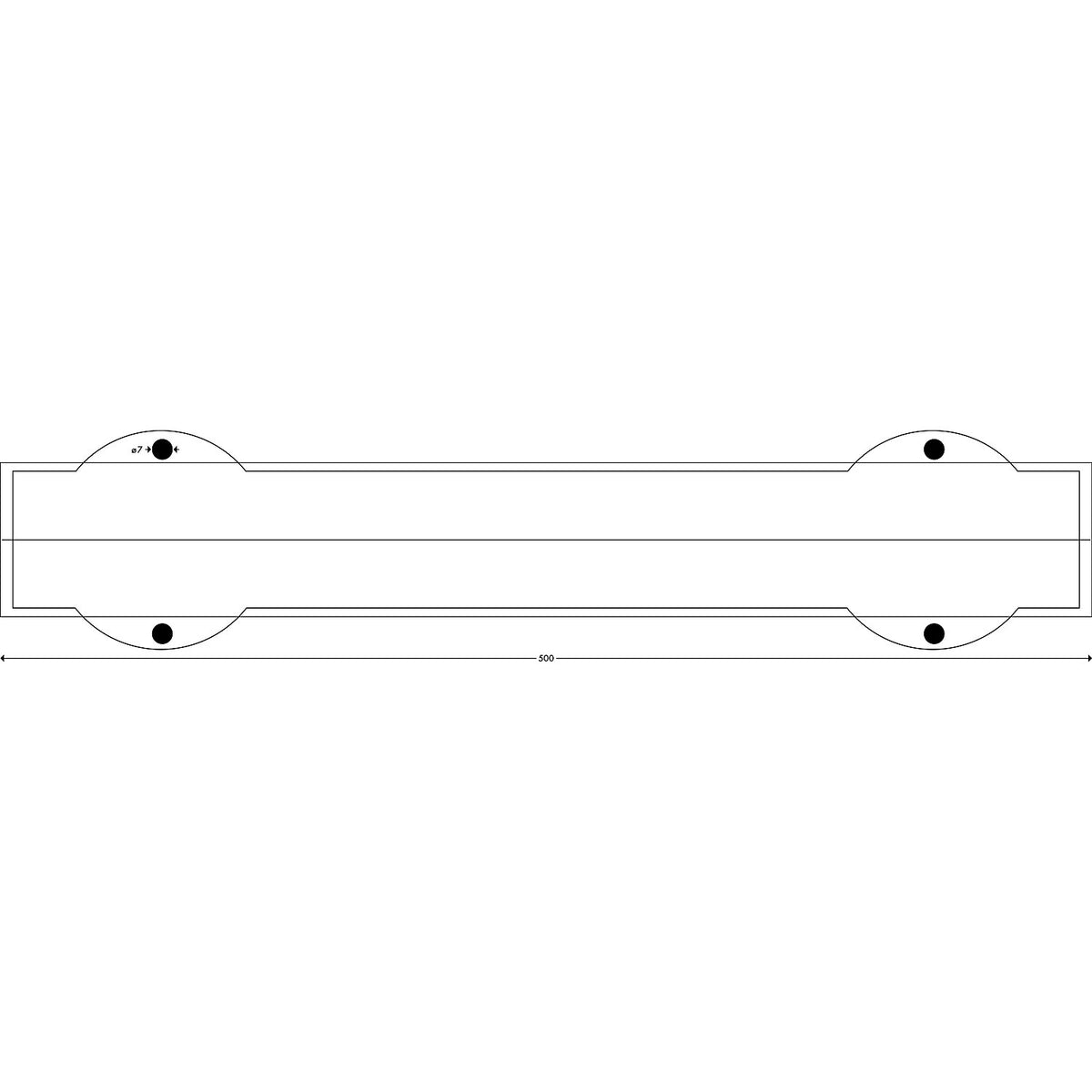 Knuffi® corner protection with mounting rail, type A+, 500 mm piece, red / white reflective.