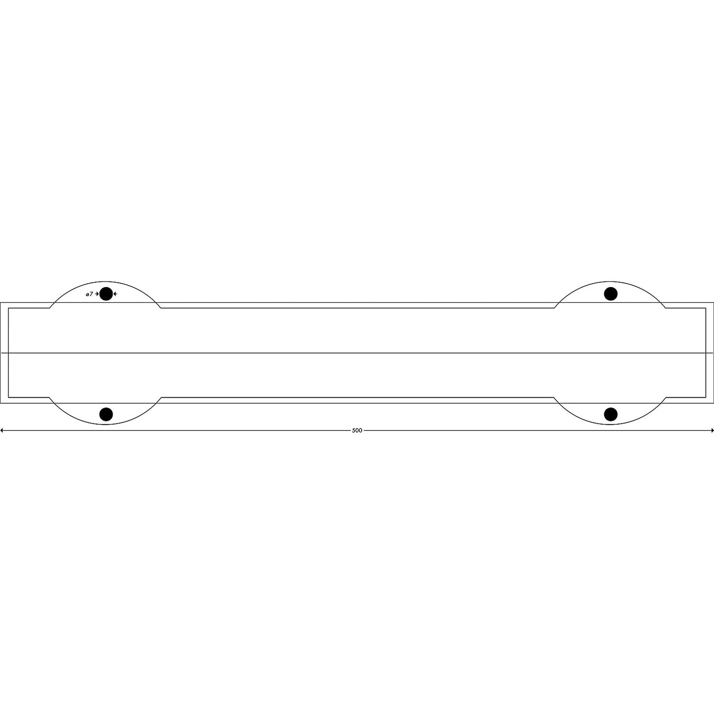 Knuffi® corner protection with mounting rail, type A+, 500 mm piece, black / fluorescent.