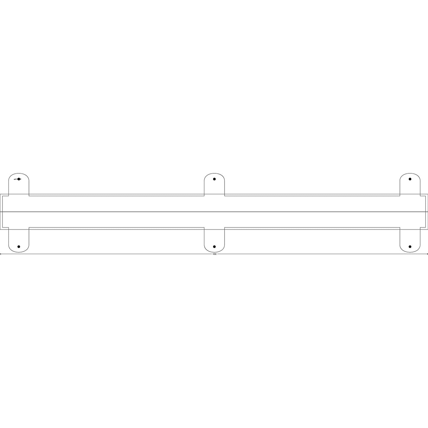 Knuffi® corner protection with mounting rail, type A, 1 m piece, white.