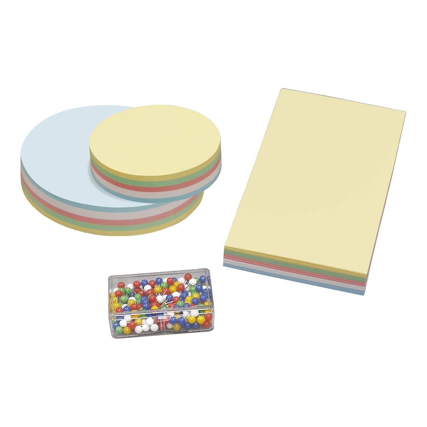 Presentation accessory set, pack of 2 sets, presentation cards, highly visible pins.