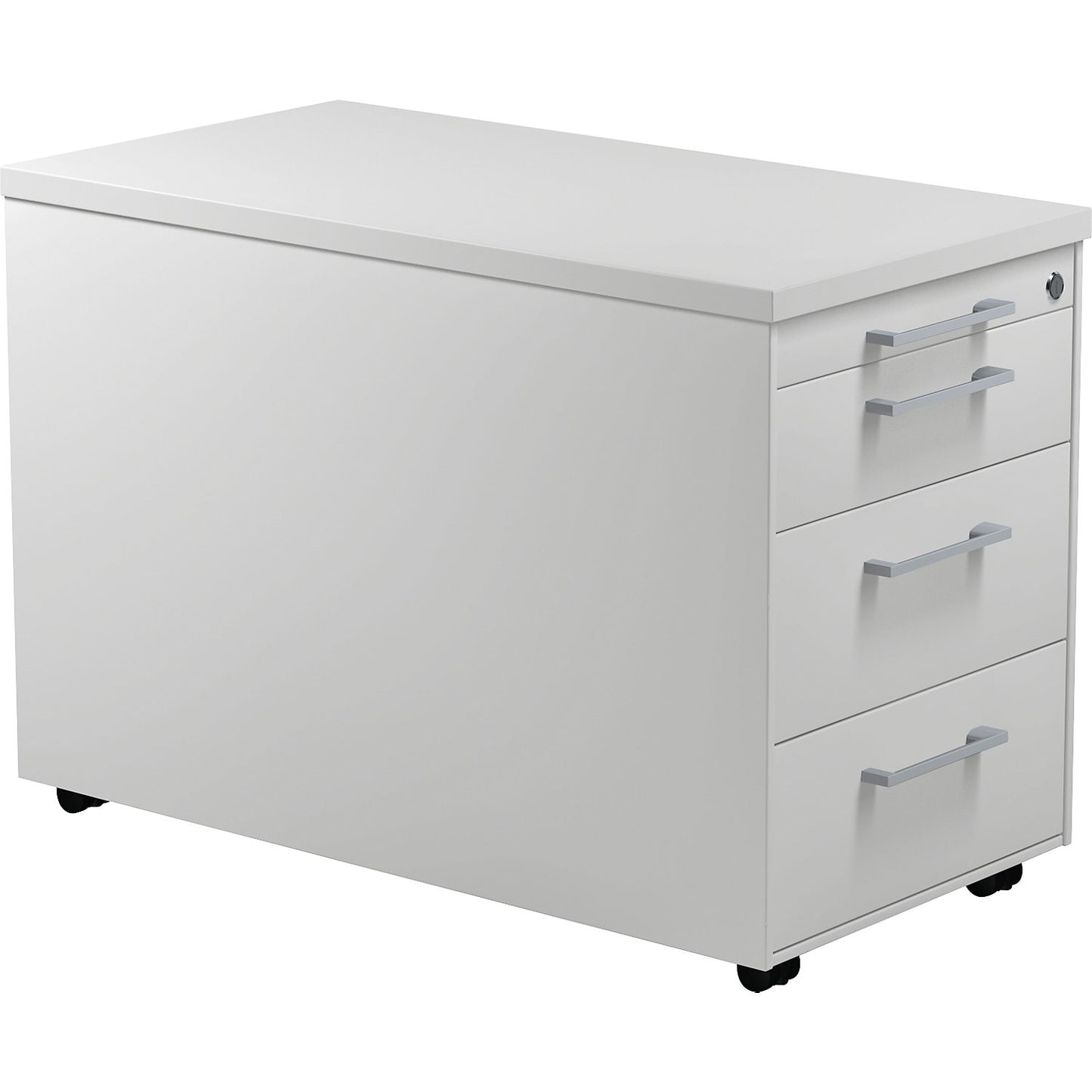 Mobile pedestal on castors, HxD 529 x 800 mm, 3 drawers, light grey / light grey / light grey.