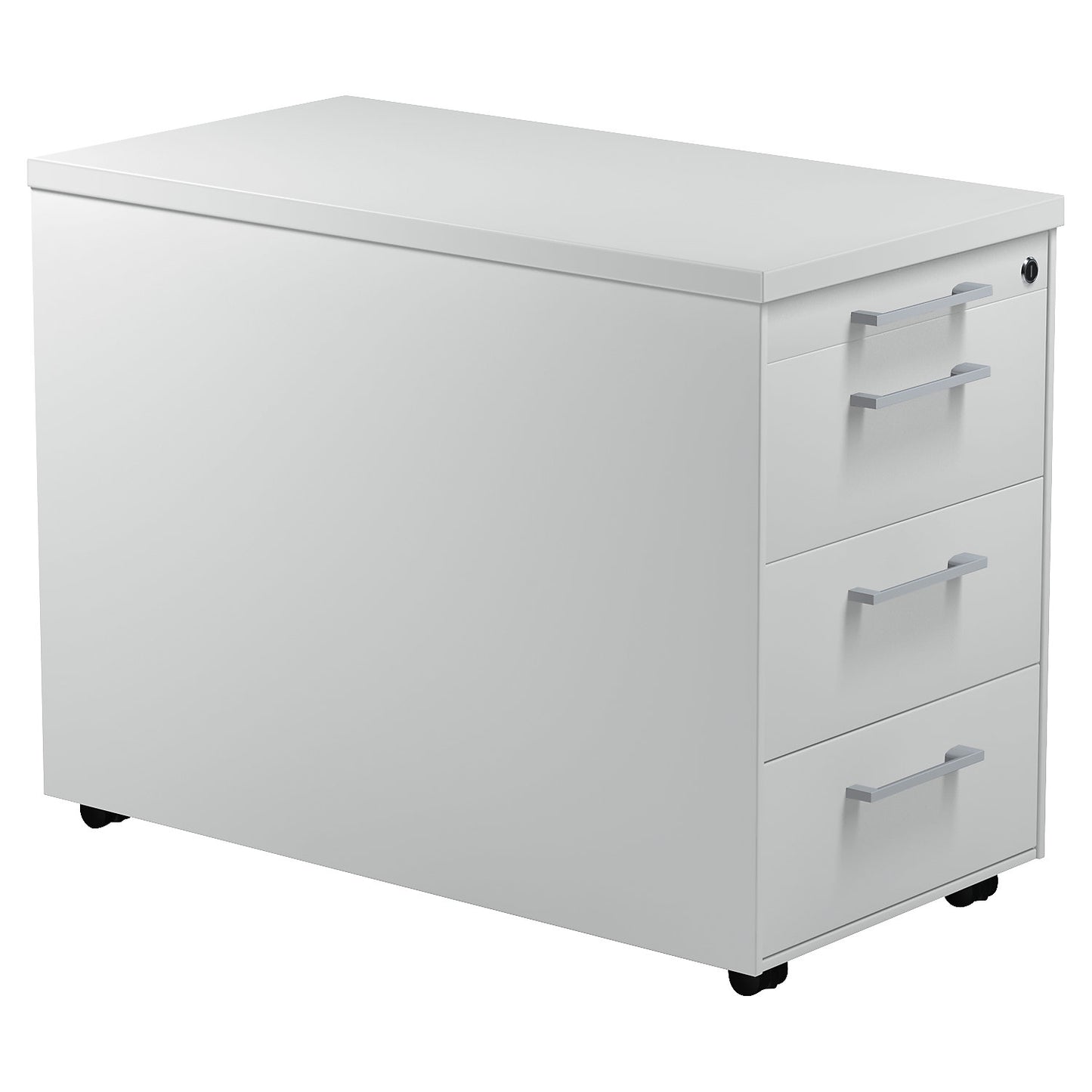 Mobile pedestal on castors, HxD 579 x 800 mm, 3 drawers, light grey / light grey / light grey.