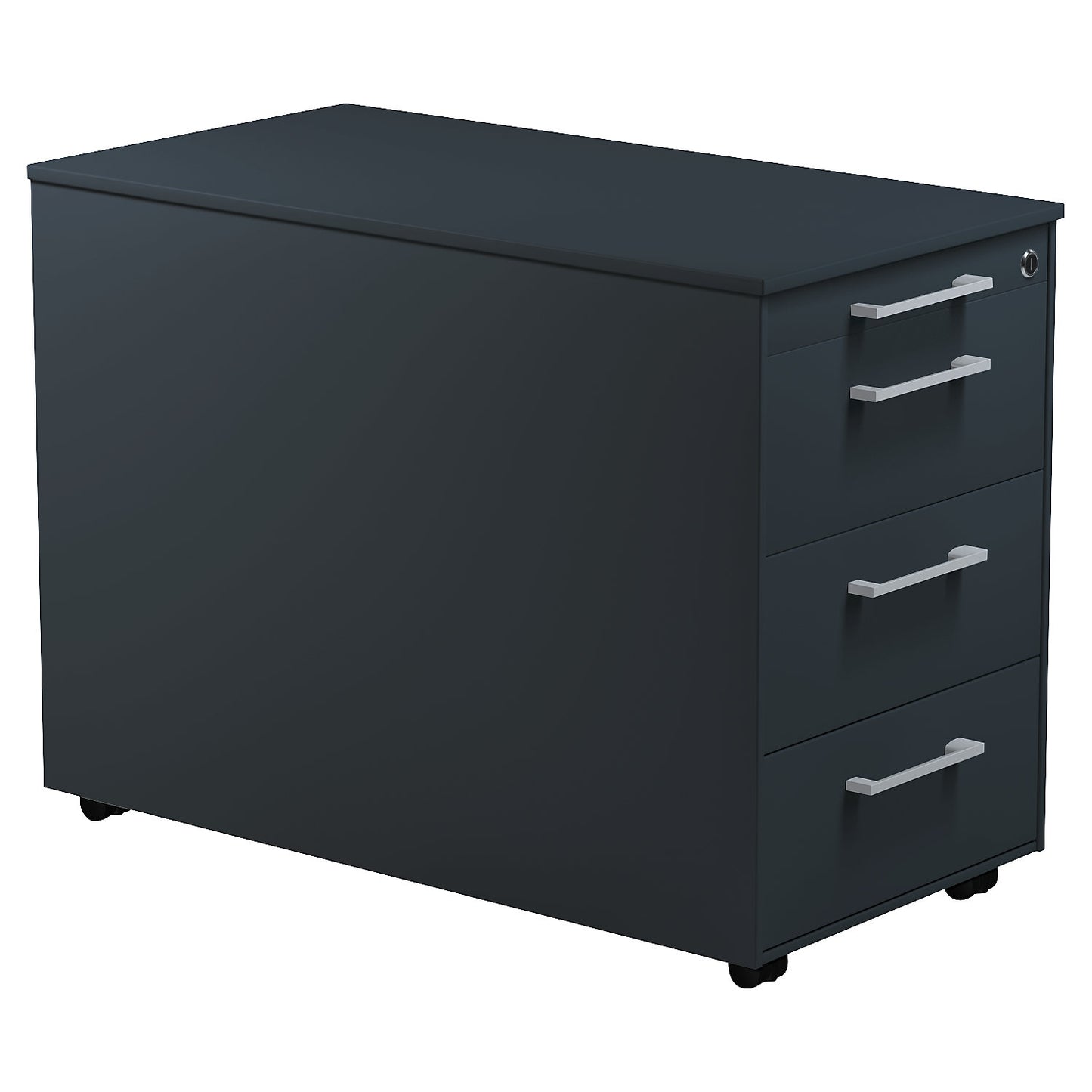 Mobile pedestal on castors, HxD 570 x 800 mm, 3 drawers, charcoal / charcoal / charcoal.