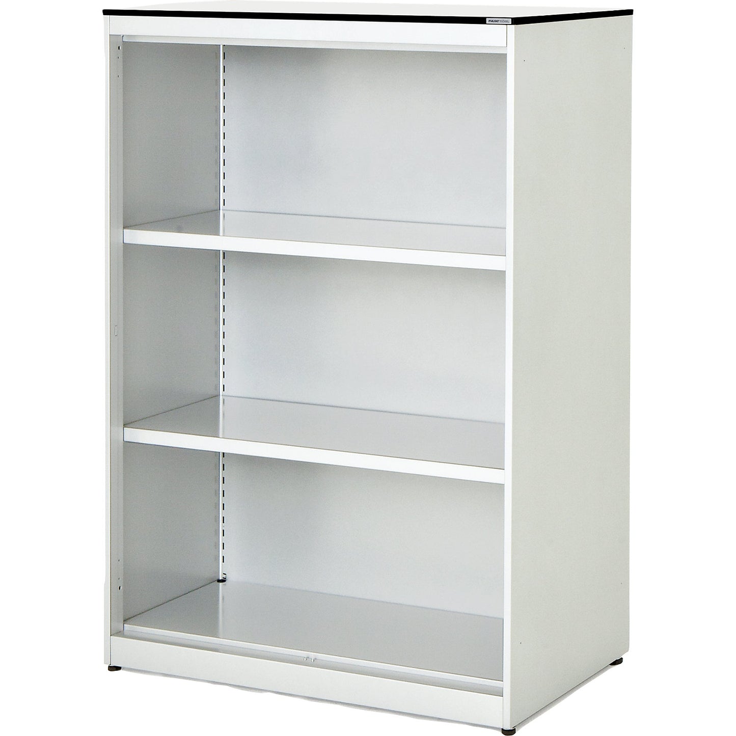 Combination shelf unit, HxWxD 1168 x 800 x 432 mm, solid core panel, 2 shelves, pure white / white.