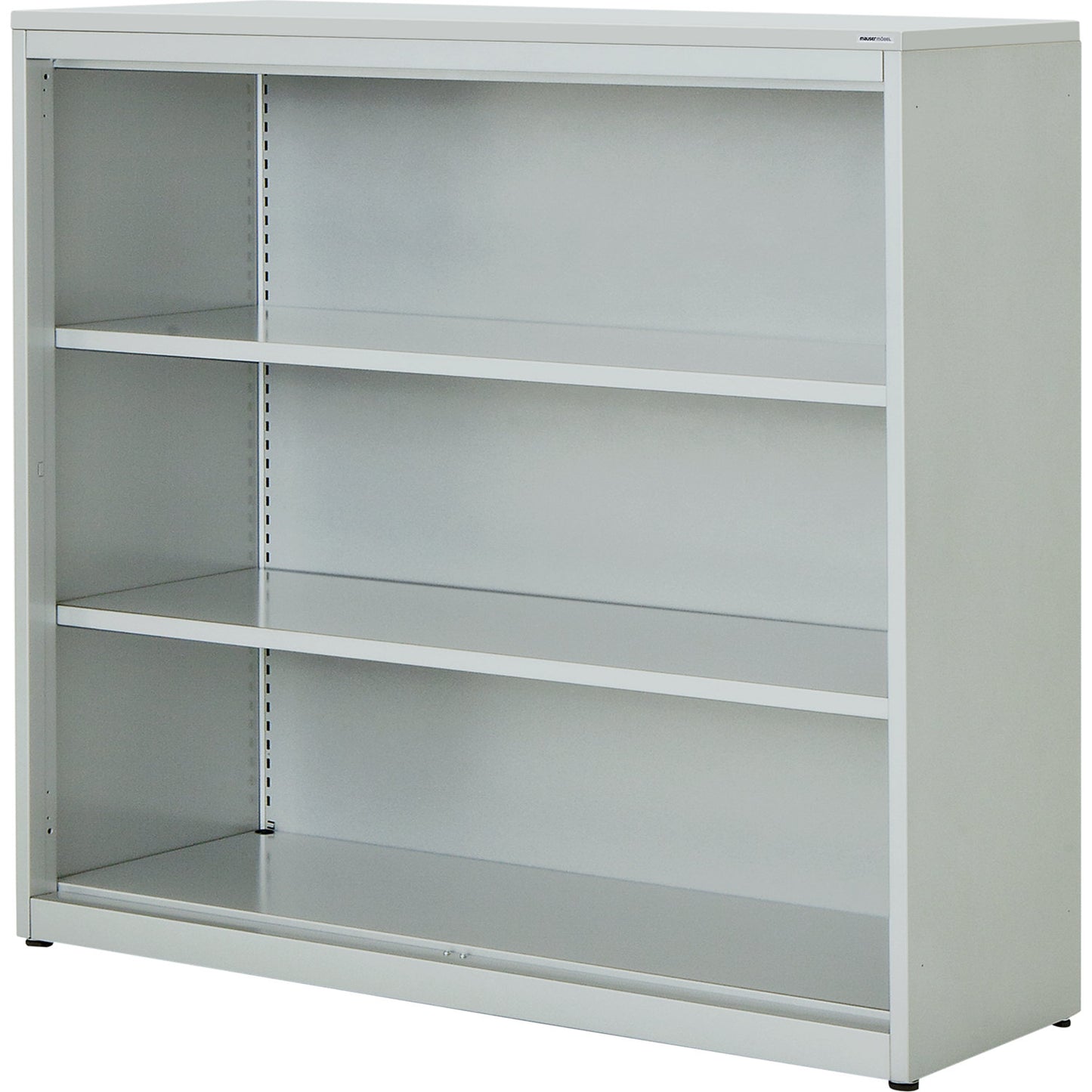Combination shelf unit, HxWxD 1180 x 1200 x 432 mm, plastic panel, 2 shelves, light grey.