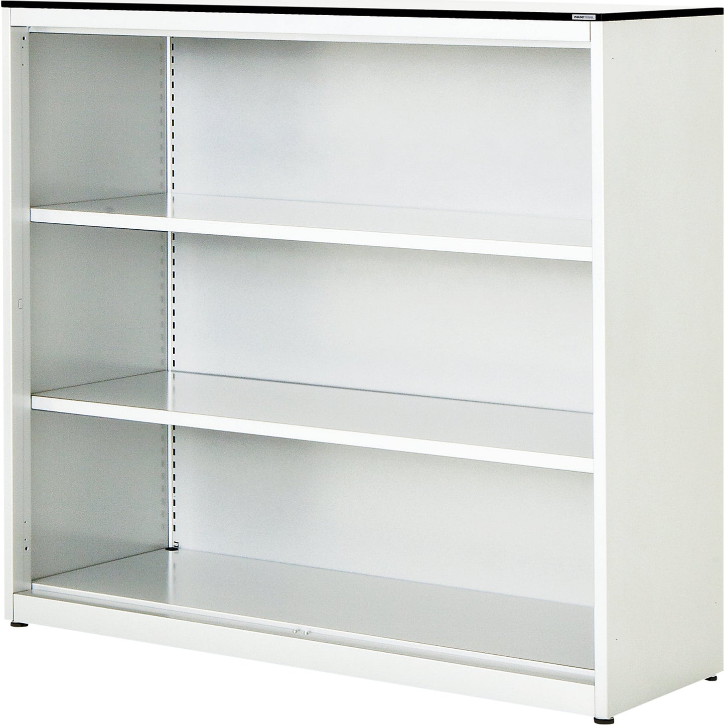 Combination shelf unit, HxWxD 1168 x 1200 x 432 mm, solid core panel, 2 shelves, pure white / white.