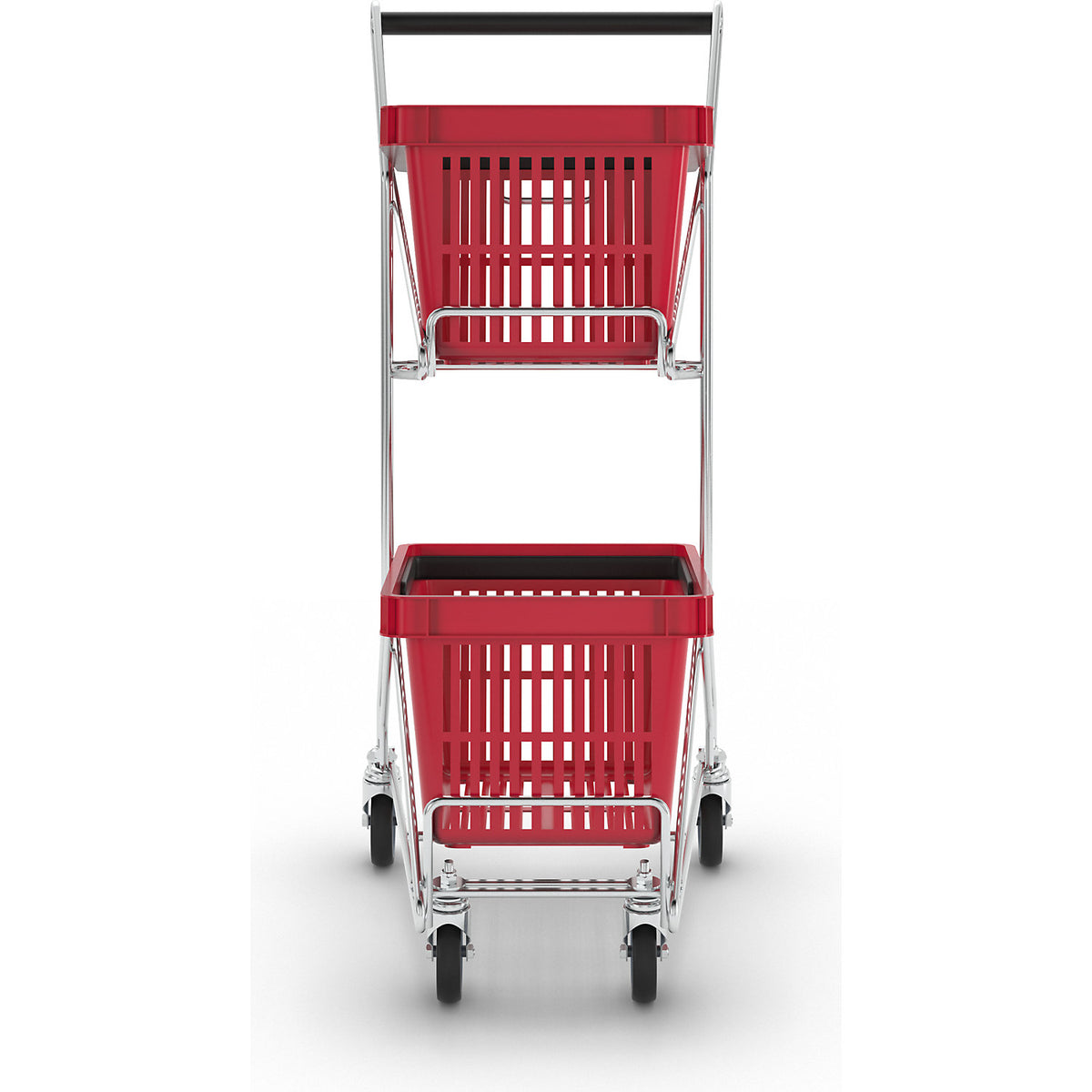 Shopping trolley, for baskets, LxWxH 560 x 260/415 x 975 mm, max. load 60 kg.