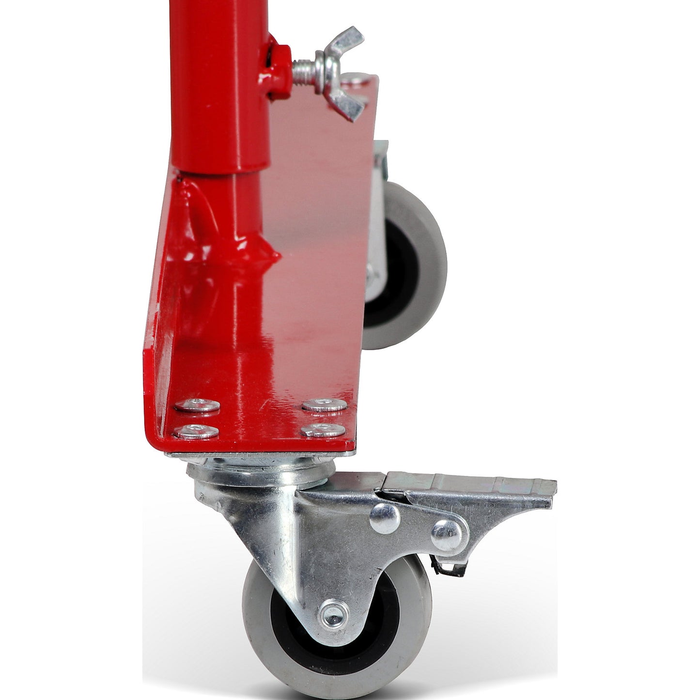 Barrier post with expanding barrier, round tubing Ø 60 mm, to bolt in place, red / white, max. length 4000 mm.