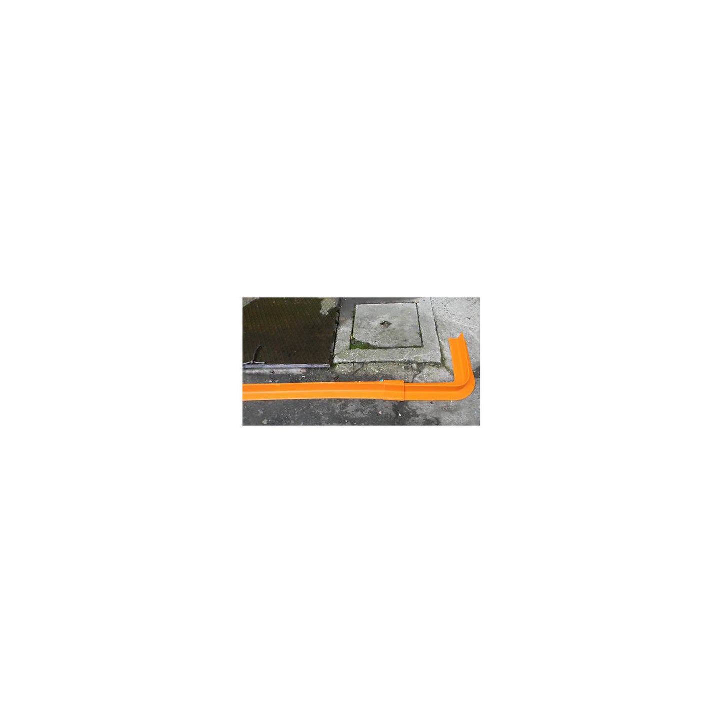 Containment barrier, permanent, for bolting in place or fastening with adhesive, connector.