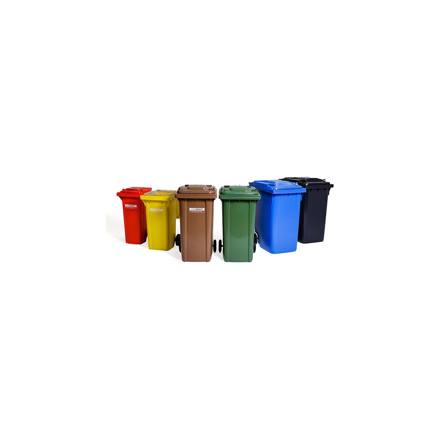 Plastic waste bin DIN EN 840, capacity 360 L, WxHxD 665 x 1115 x 880 mm, charcoal.