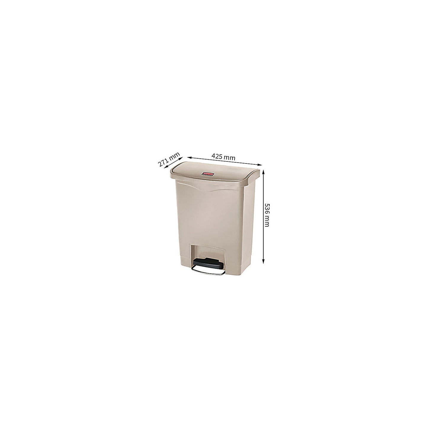 SLIM JIM® foot pedal bin, made of polyethylene, 30 l, beige.