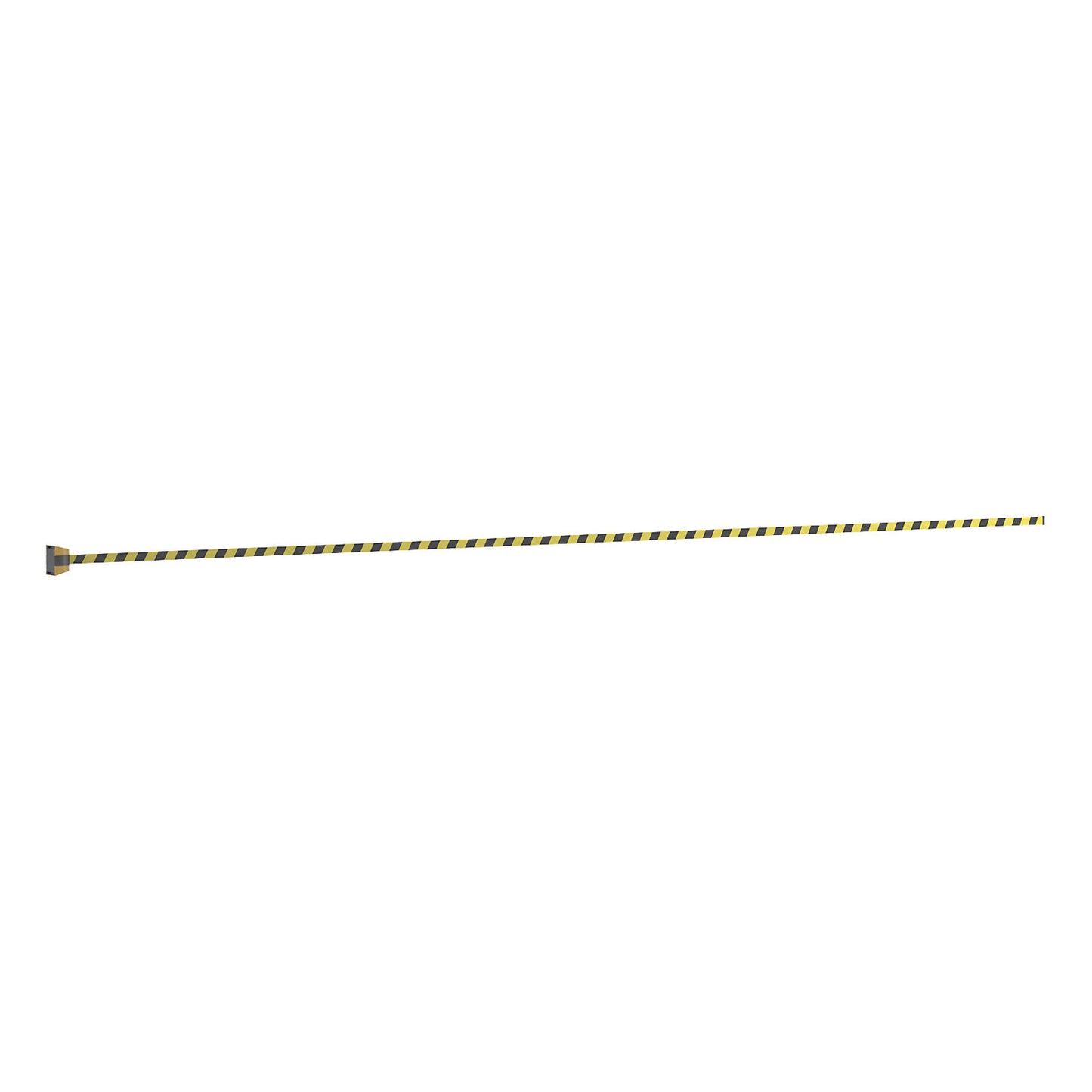Tape barrier in a plastic housing, to bolt in place, yellow / black, belt length 7700 mm.