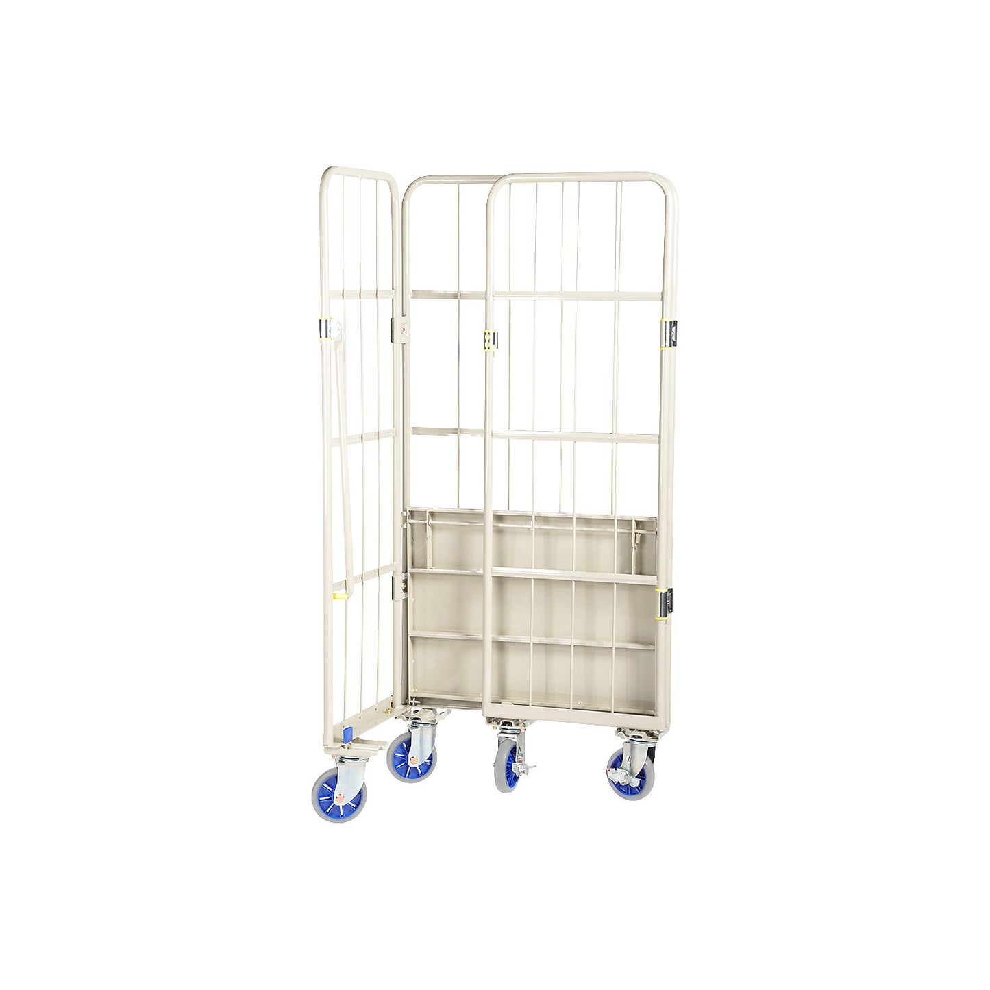 Roll container, max. load 500 kg, height 1700 mm, WxD 800 x 600 mm, steel plate.