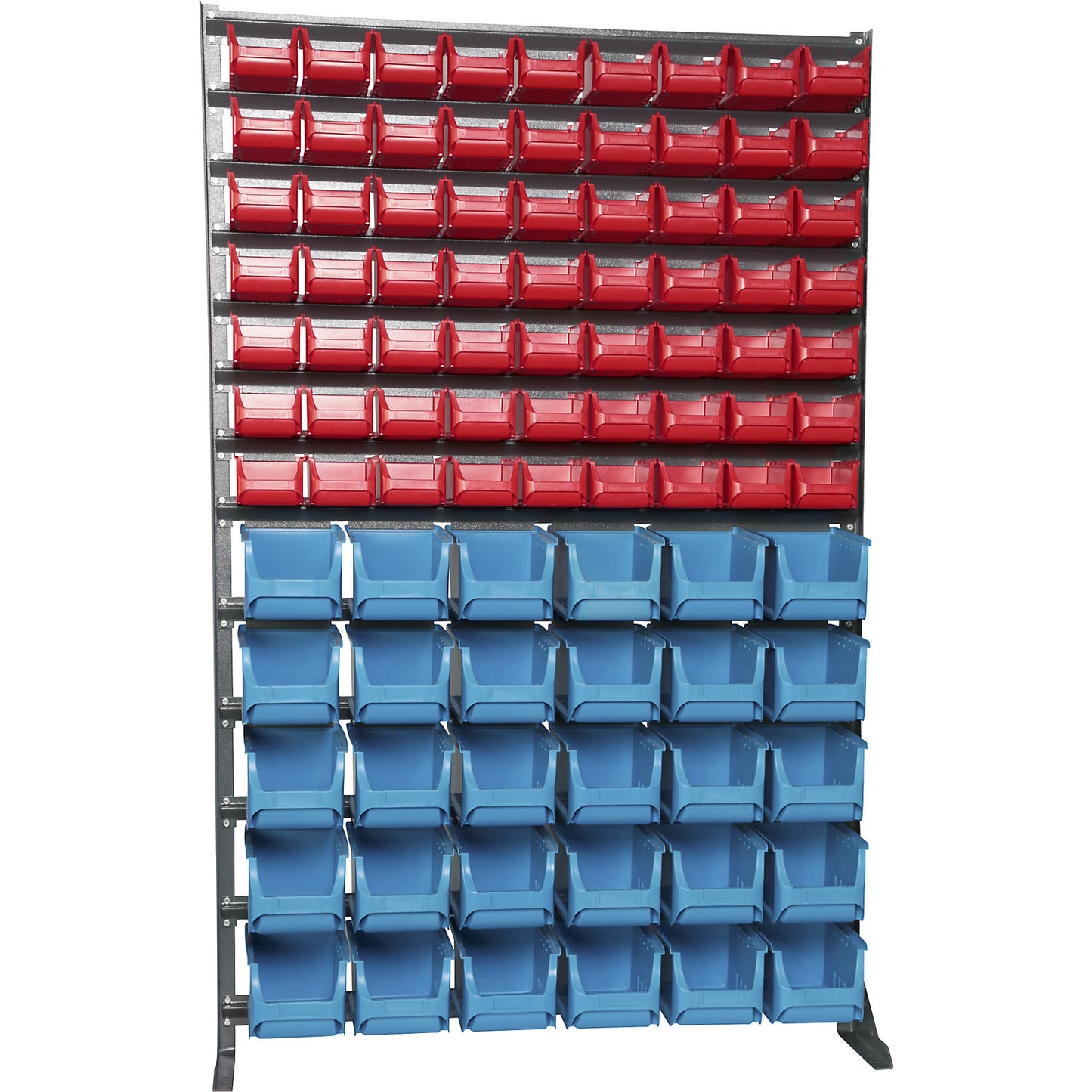 Small parts shelf unit, width 1020 mm, with open fronted storage bins, HxD 1580 x 235 mm.