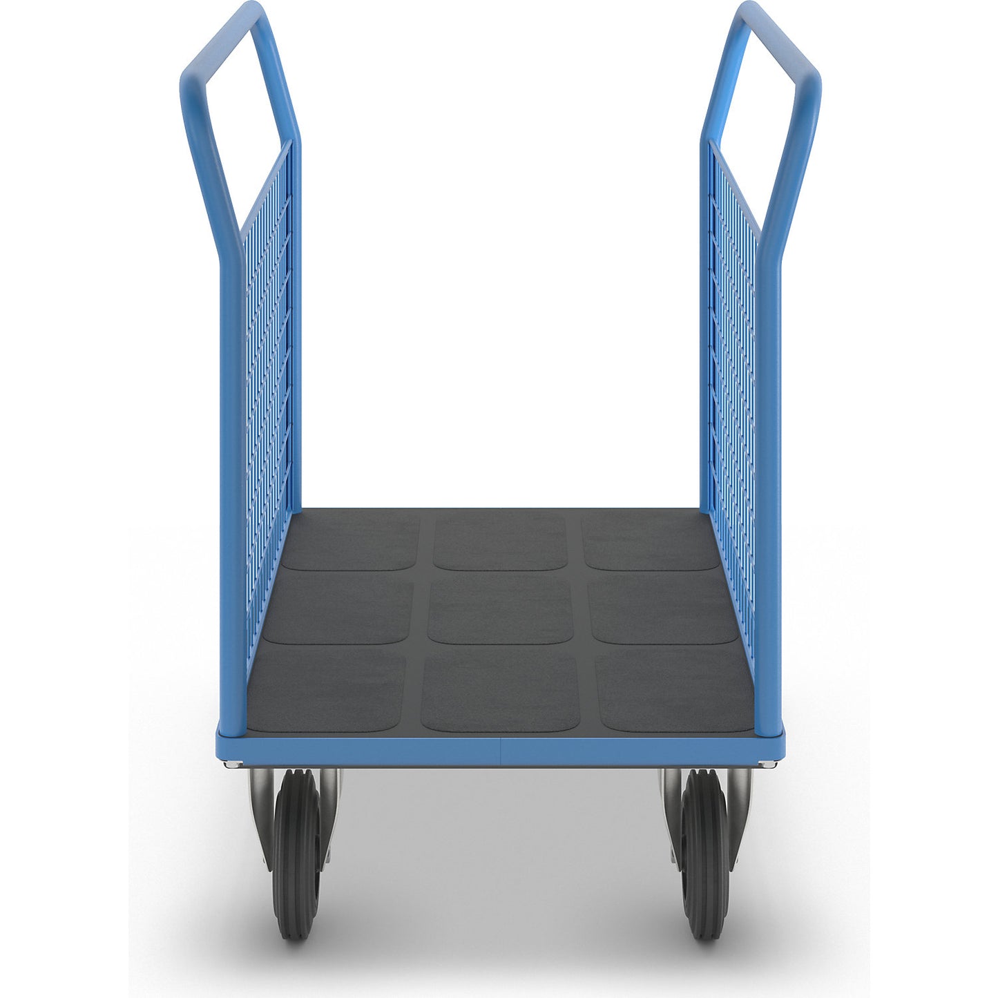 Platform truck with mesh panels, 2 mesh side panels, LxW 1050 x 700 mm, solid rubber tyres.