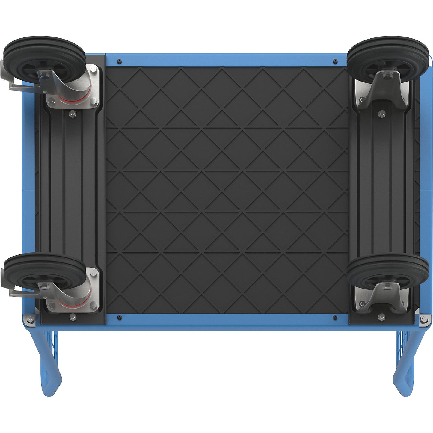 Platform truck with mesh panels, 3 high mesh panels, LxW 1050 x 700 mm, solid rubber tyres.