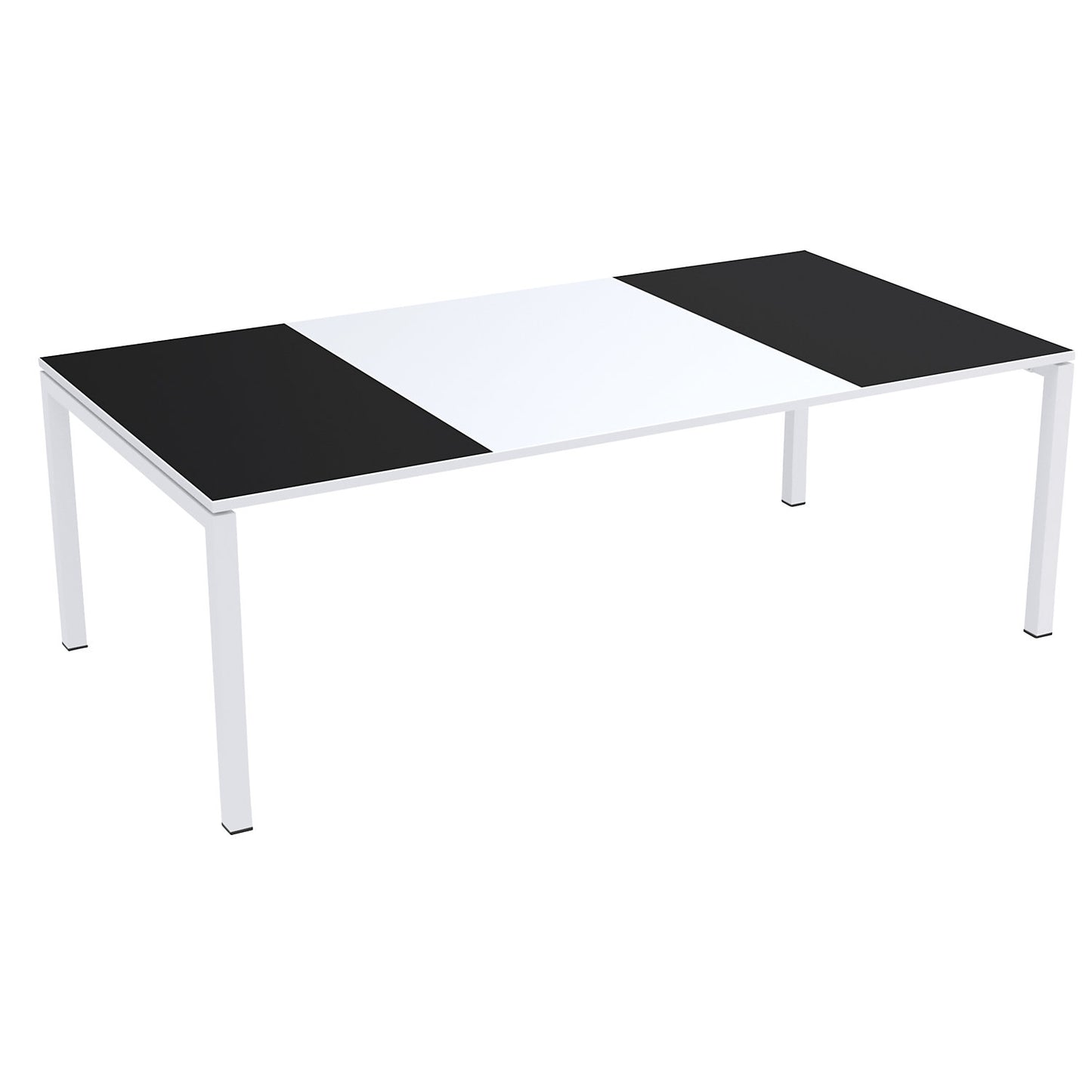 easyDesk® conference table, HxWxD 750 x 2200 x 1140 mm, white/black.