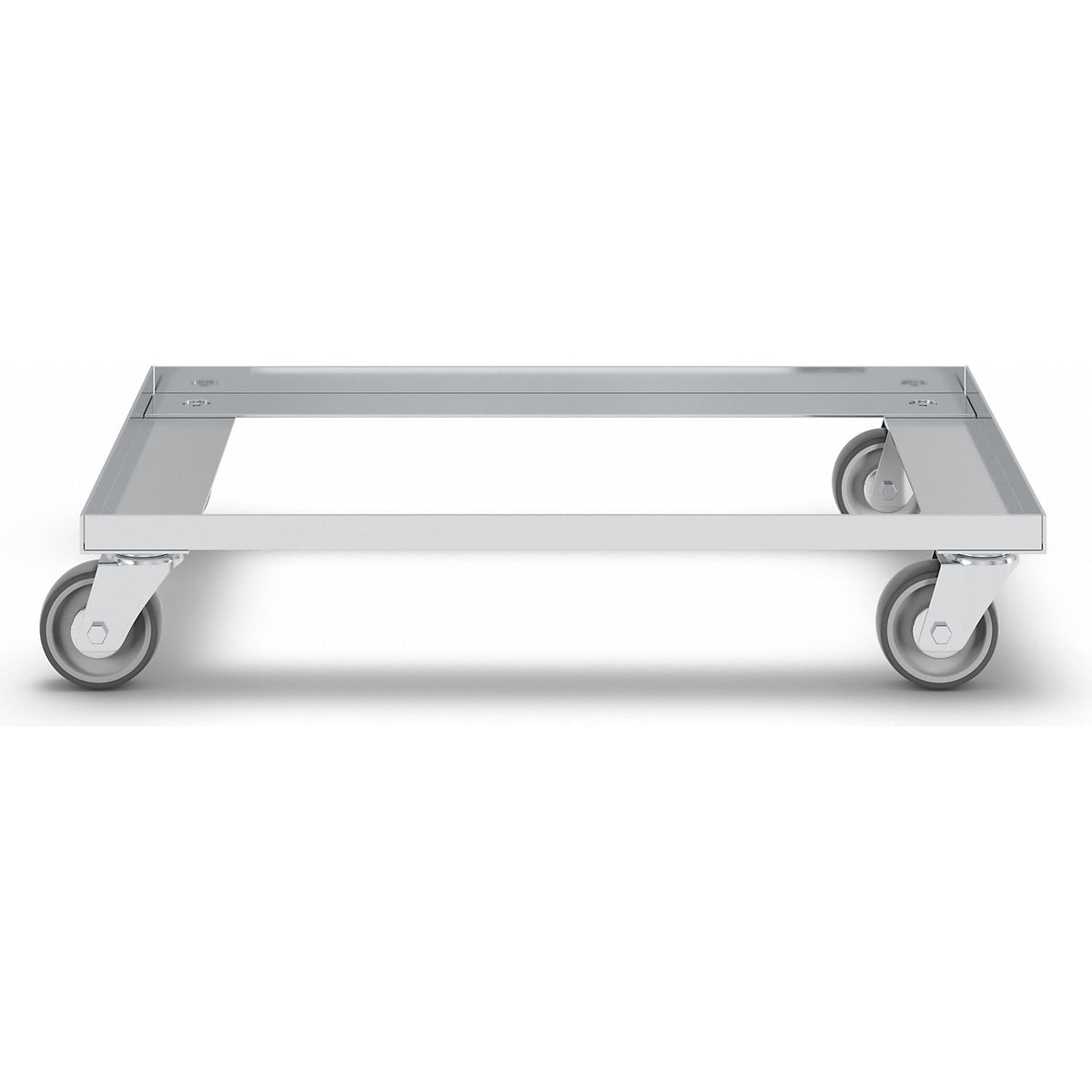 Aluminium dolly, max. load 200 kg, polypropylene wheels, grey.