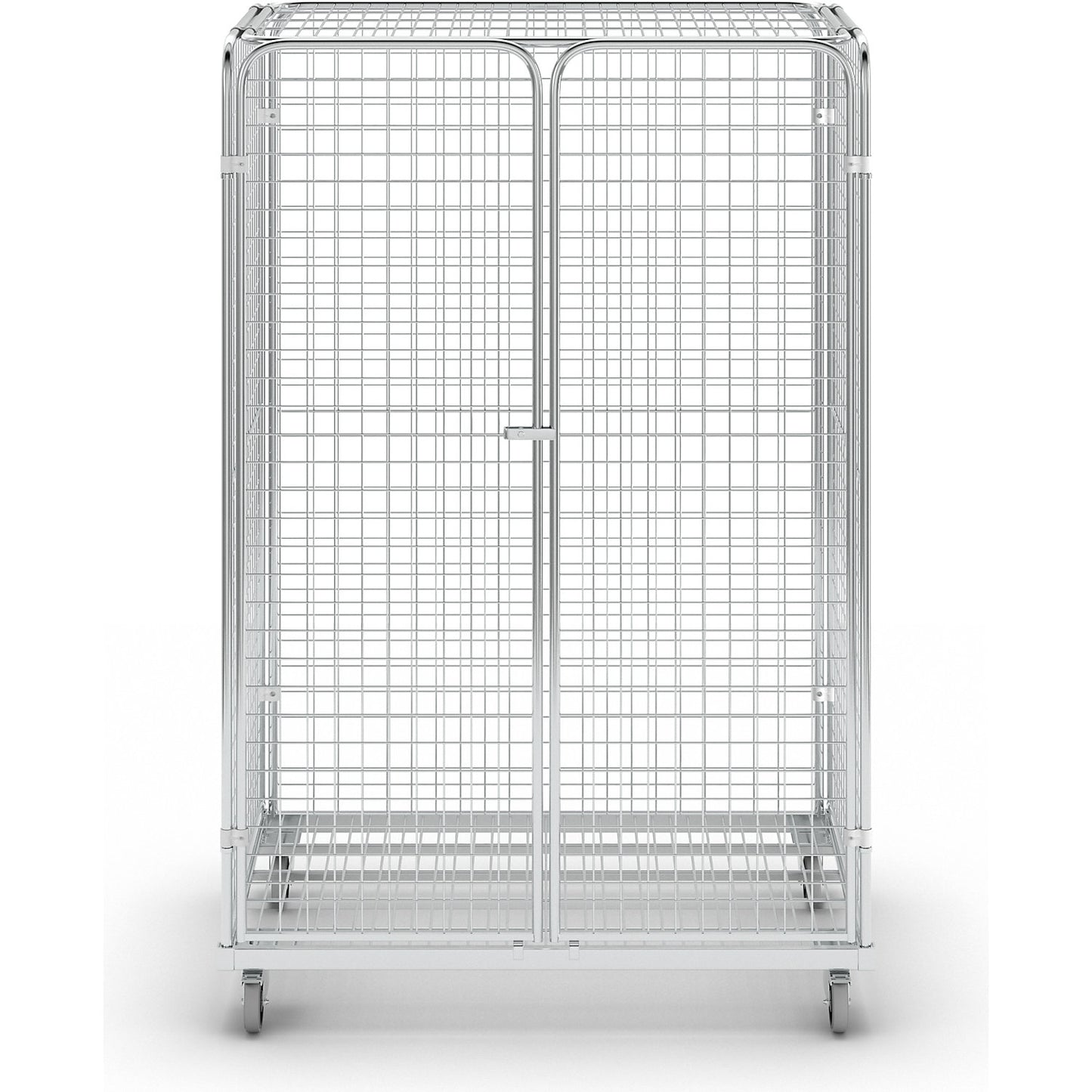 Steel roll container, LxW 1200 x 800 mm, closed on all sides, with 2 doors.