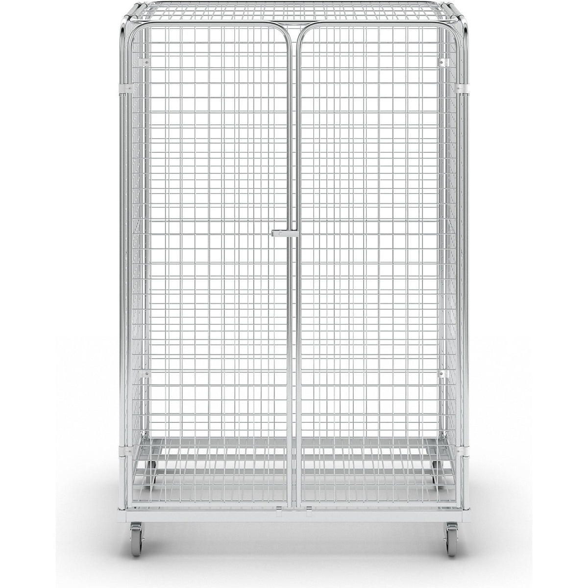 Steel roll container, LxW 1200 x 800 mm, closed on all sides, with 2 doors.
