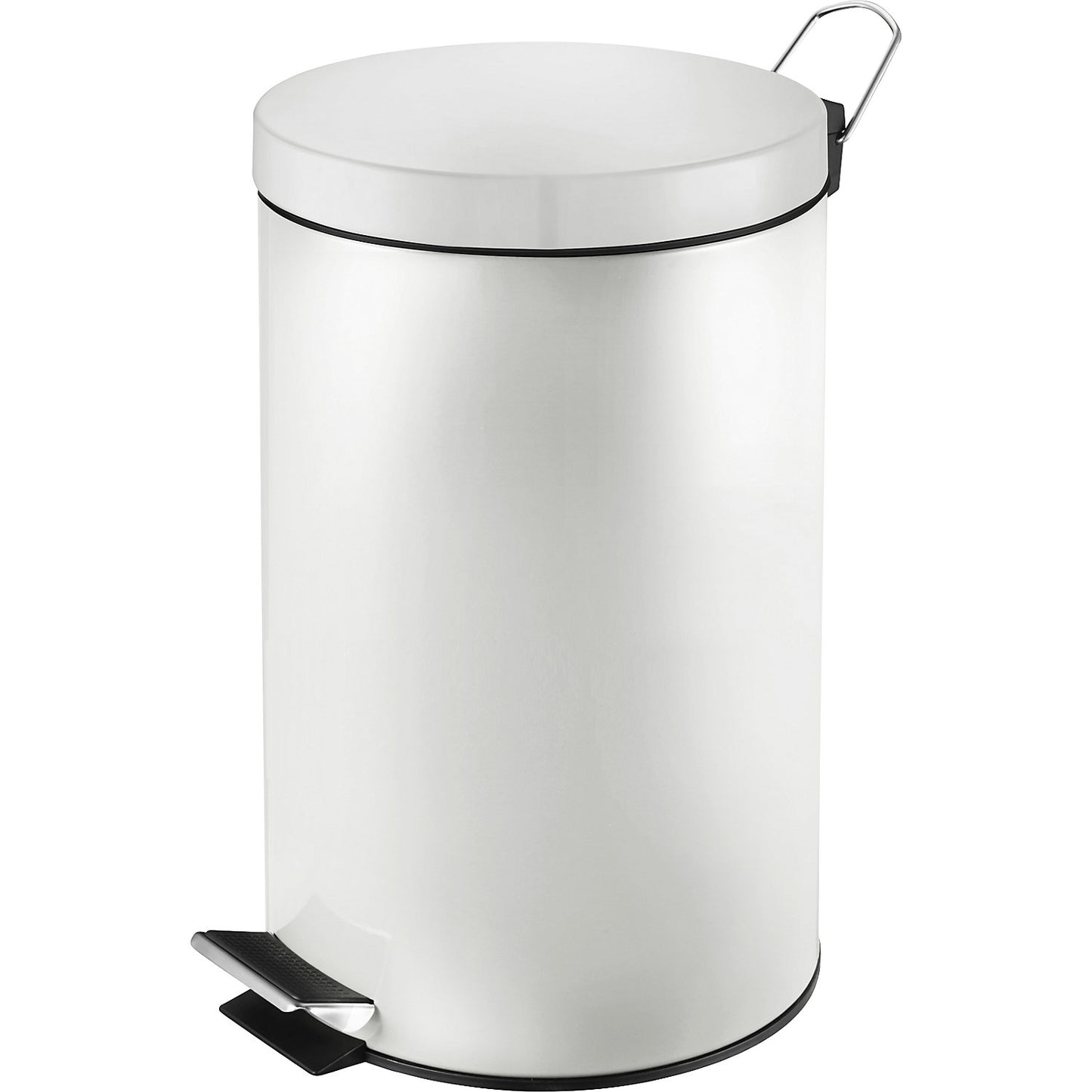 Waste collector with pedal and plastic inner container, capacity 12 l, HxØ 400 x 248 mm, white.