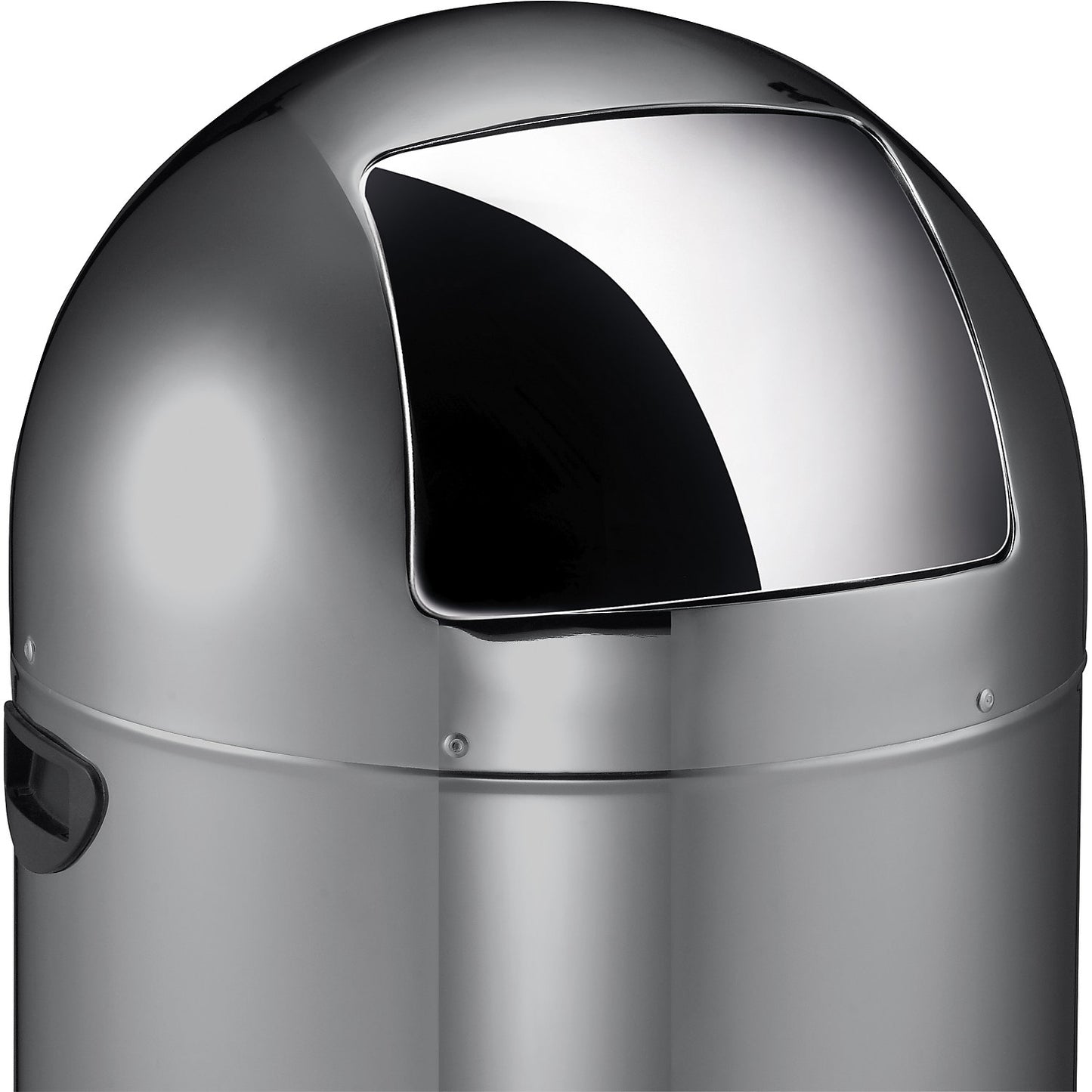 Push rubbish bin with pedal, capacity 33 l, HxØ 700 x 350 mm, silver.