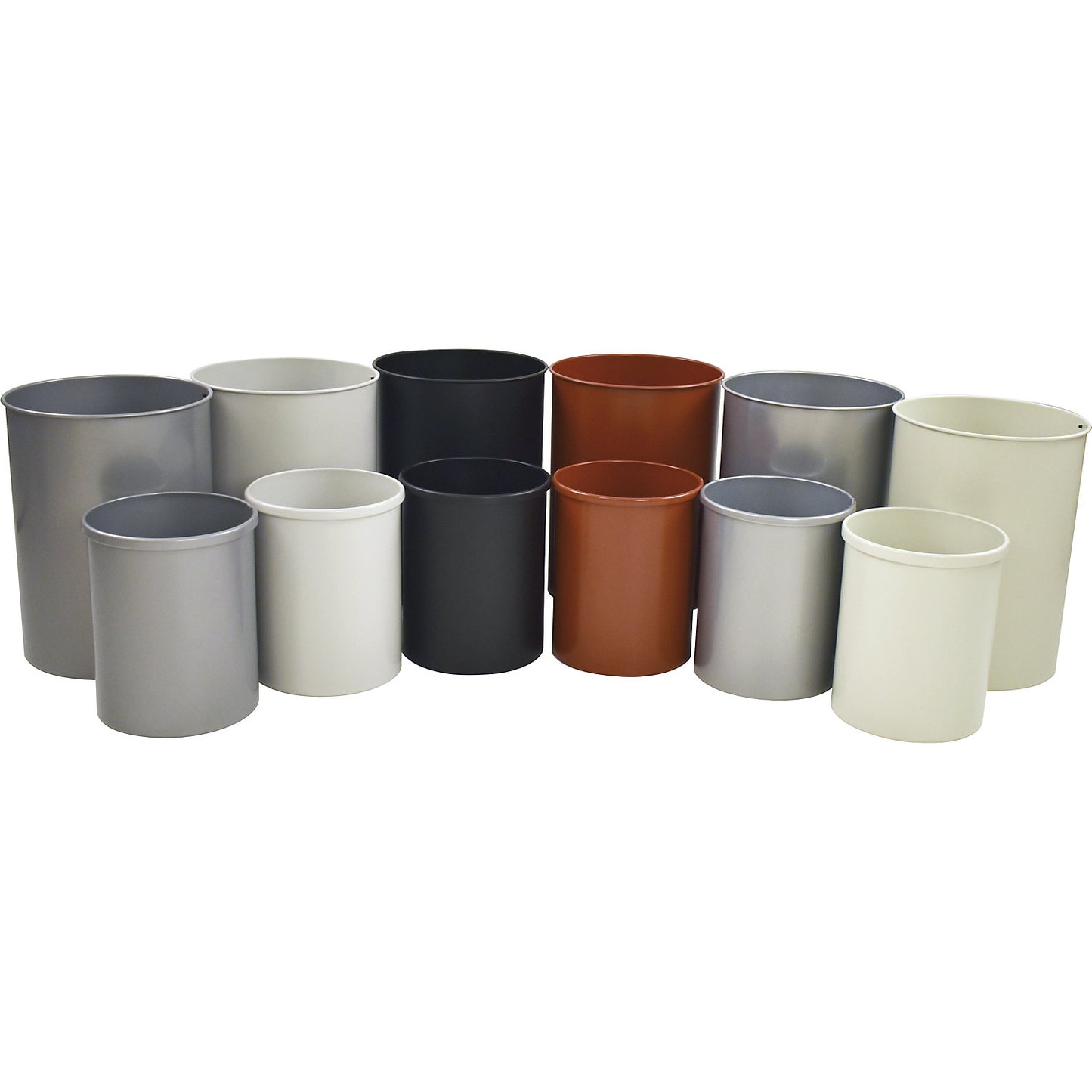 Waste paper bin, steel, round, capacity 15 l, HxØ 309 x 255 mm, white.