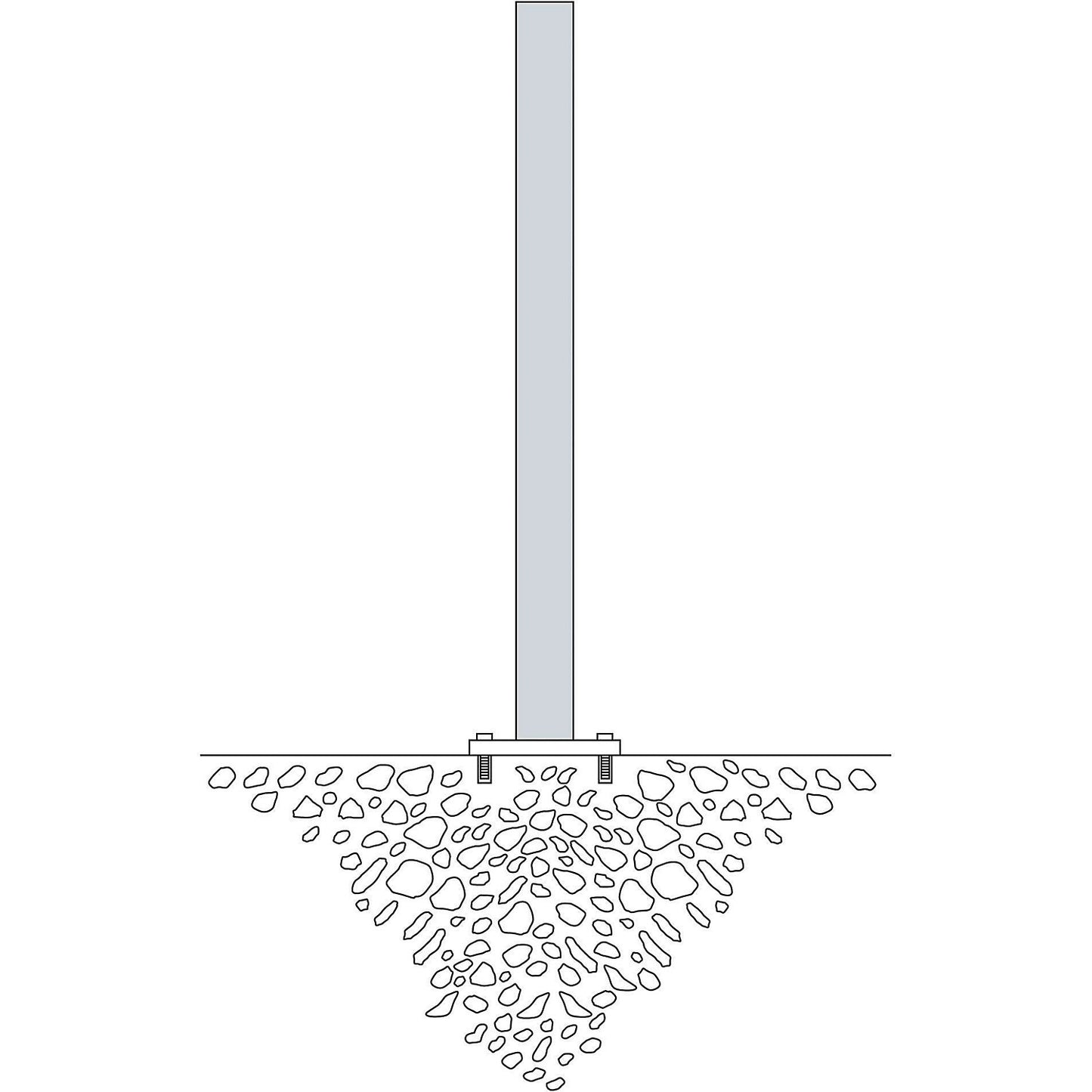 Bollard Morion, for bolting in place, Ø 76 mm, hot dip galvanised, 1 eyelet.