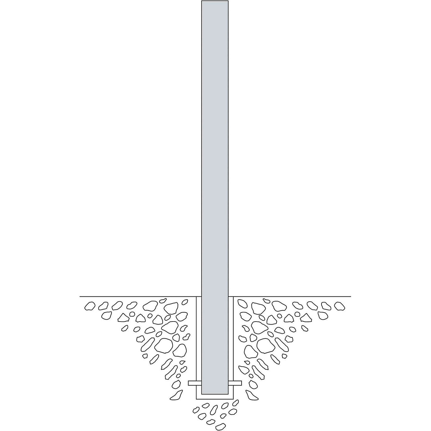 Bollard Morion, for setting in concrete, Ø 90 mm, hot dip galvanised.