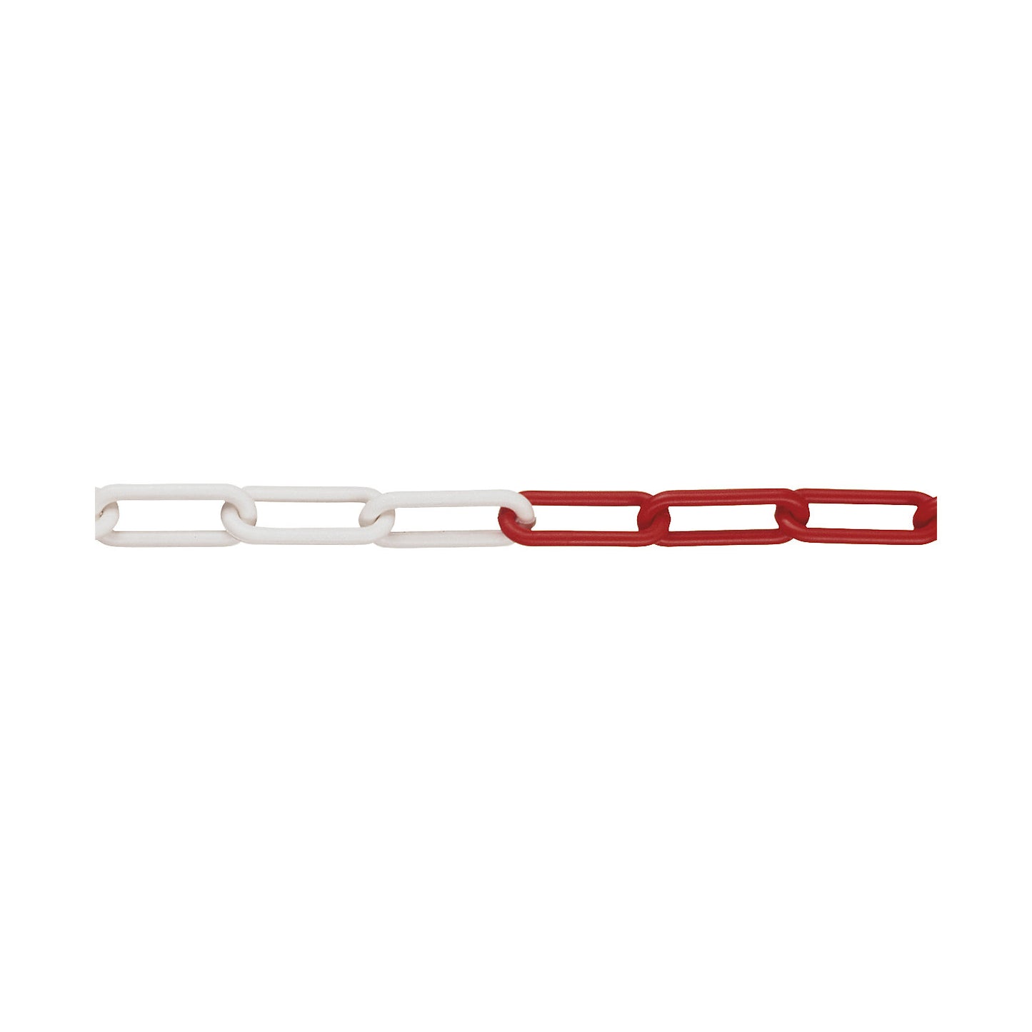 PE link chain, link thickness 6 mm, band length 50 m, red/white.