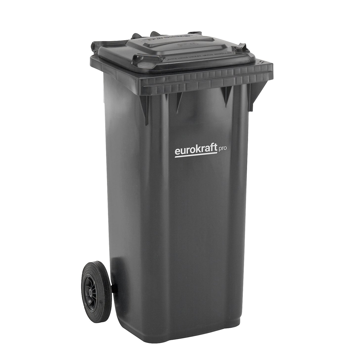 Plastic waste bin DIN EN 840, capacity 120 l, WxHxD 505 x 1005 x 555 mm, charcoal.