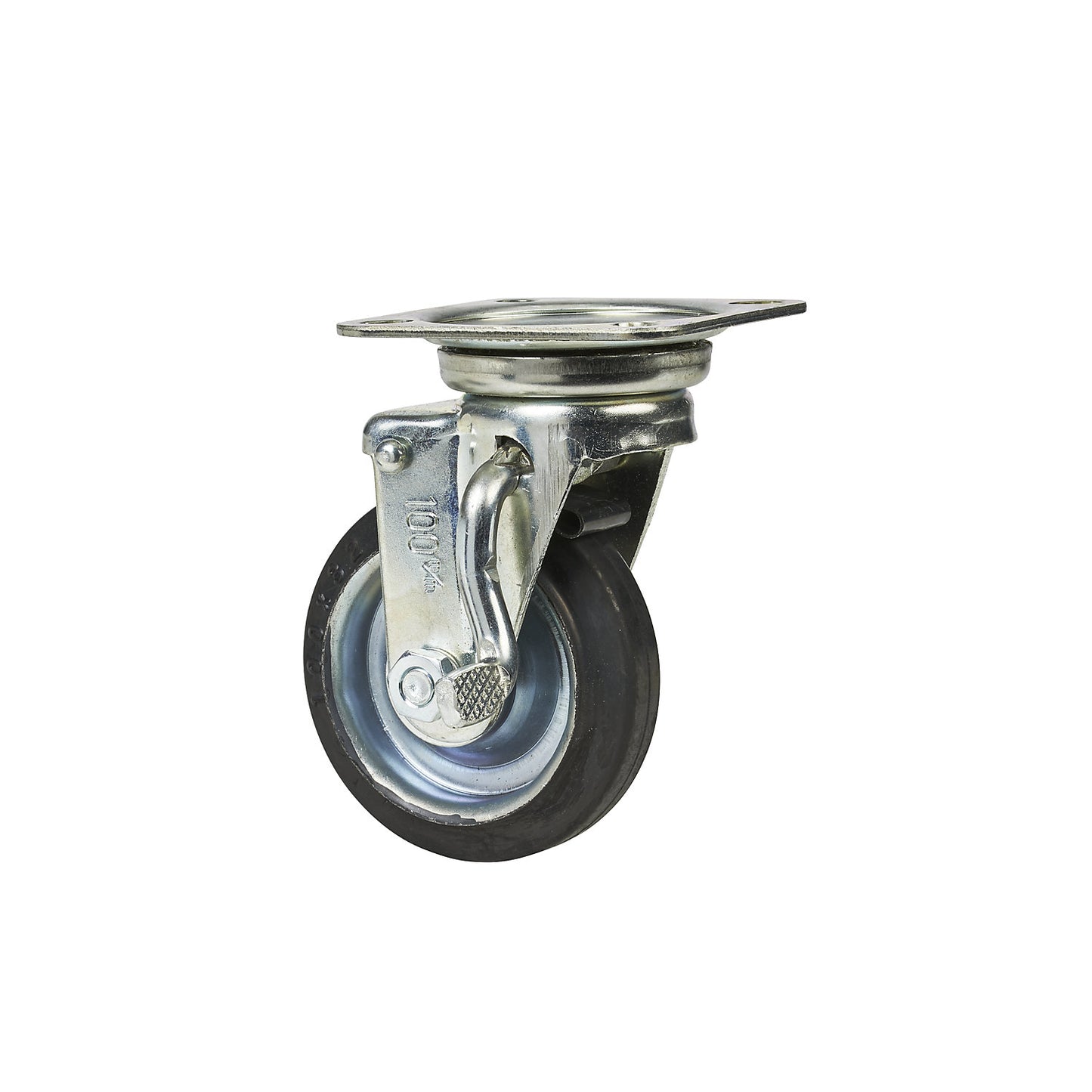 Spare wheel, Ø 100 x 32 mm, swivel castor with wheel stop.