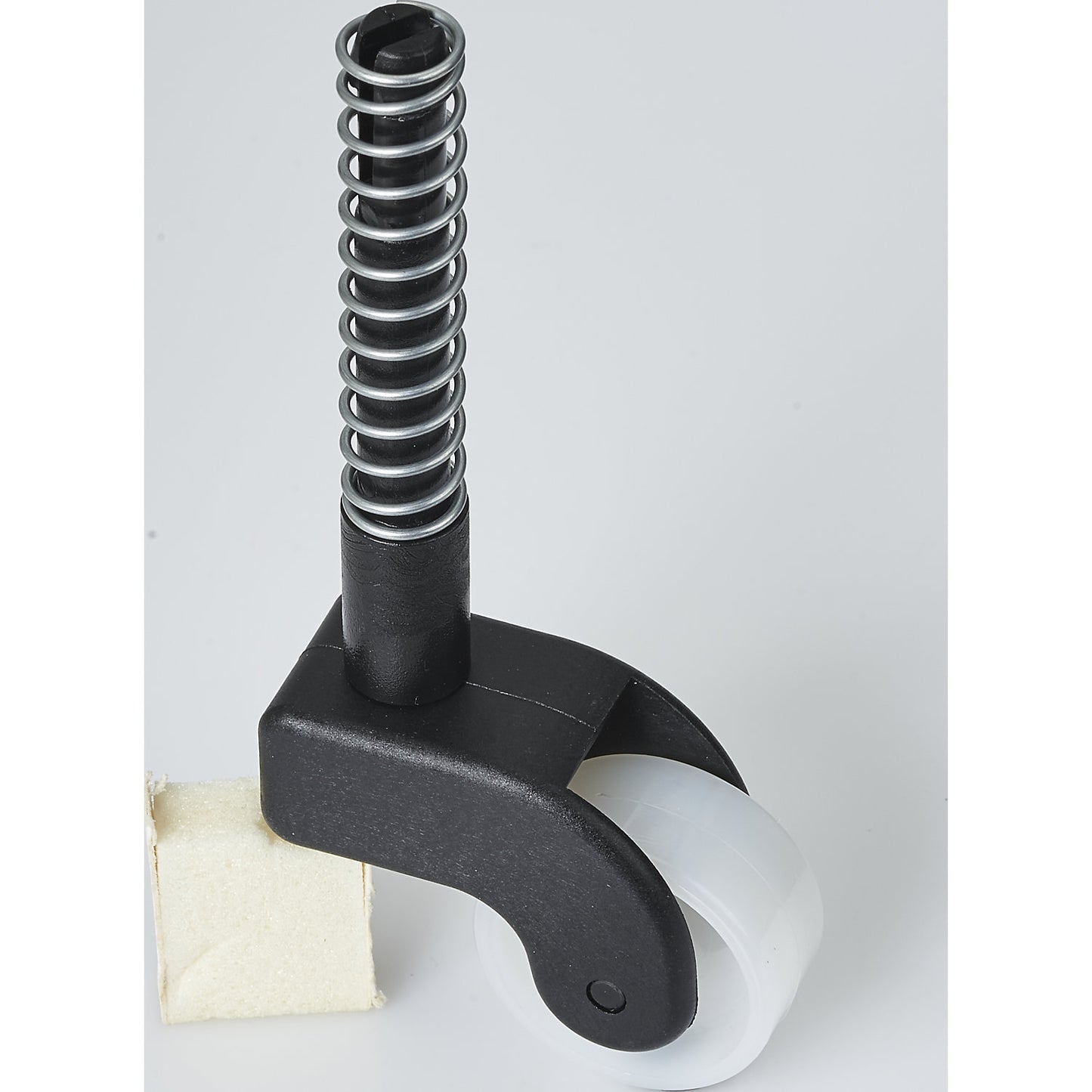Wheel with compression spring, for WEDO kick stool, LxW 50 x 21 mm.
