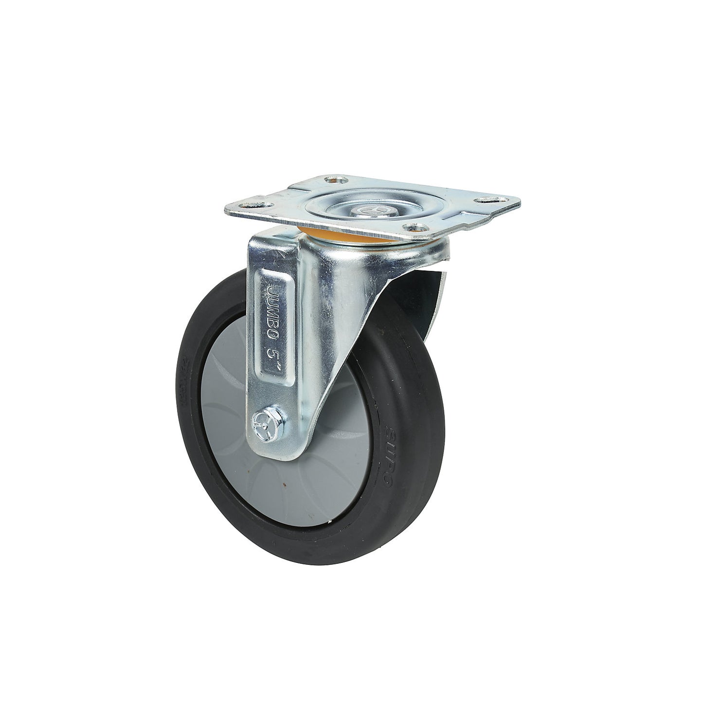 Swivel castor for HB models, polyurethane, without brake, Ø 125 x 32 mm, plate 100 x 80 mm.