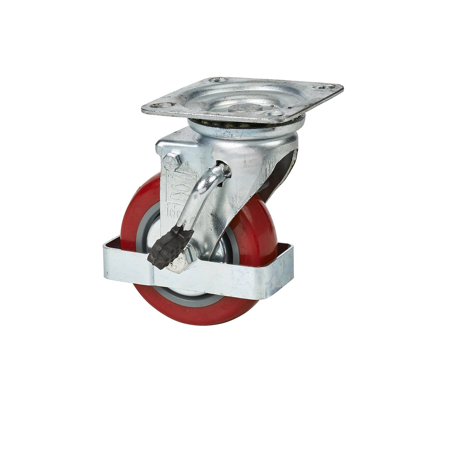 Spare wheel for lifting platform trolley, Ø 100 x 32 mm, swivel castor with wheel stop.