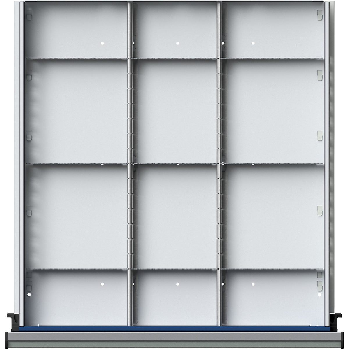 Drawer divider set, 2 longitudinal and 9 cross dividers, drawer height 180 mm.
