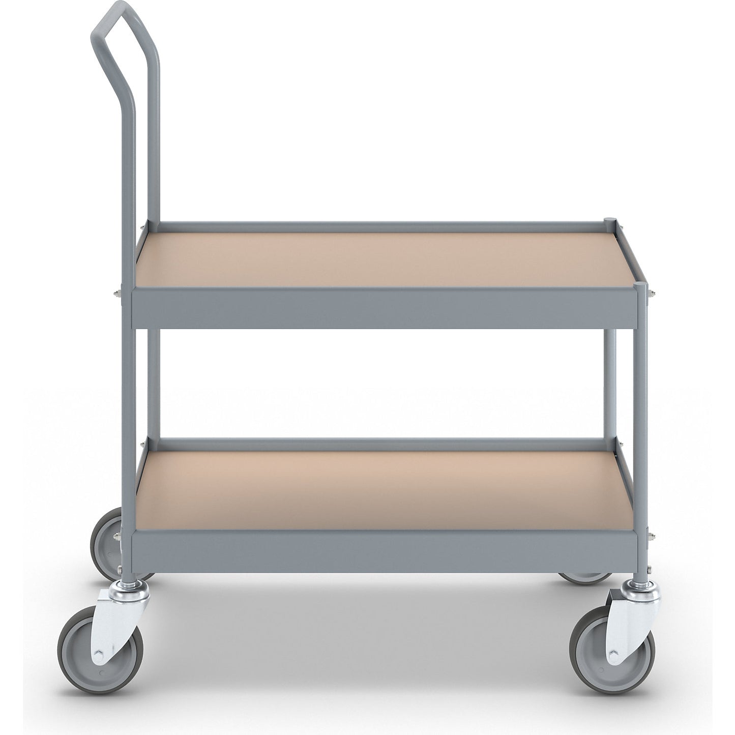 Table trolley, LxWxH 840 x 470 x 955 mm, with 4 swivel castors, wheel Ø 125 mm.