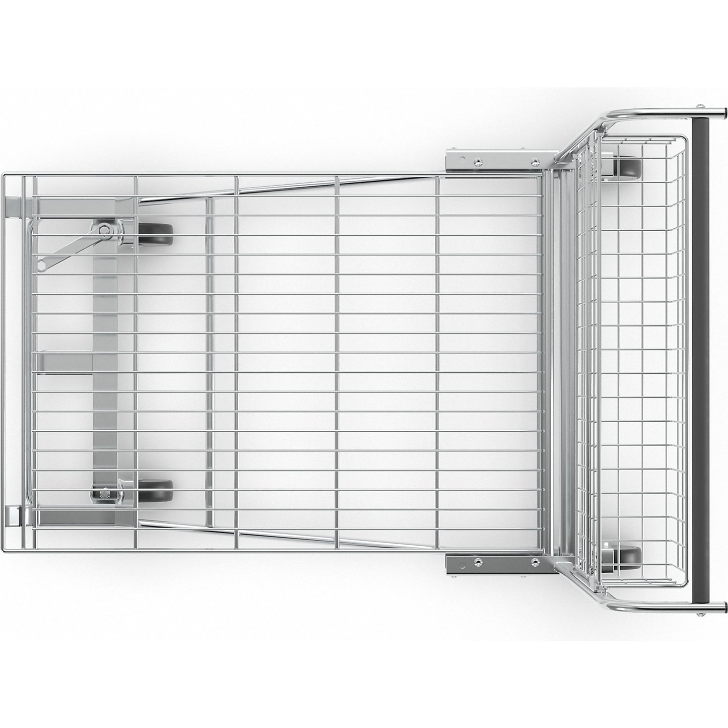 C+C platform trolley, max. load 200 kg, with basket, with mesh shelf.