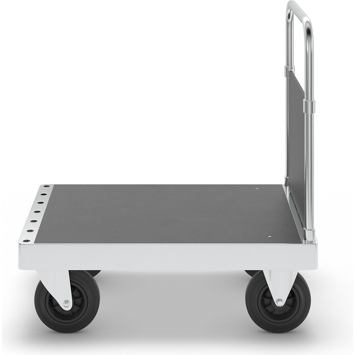 JUMBO zinc plated platform truck, with 1 end panel, length 900 mm.