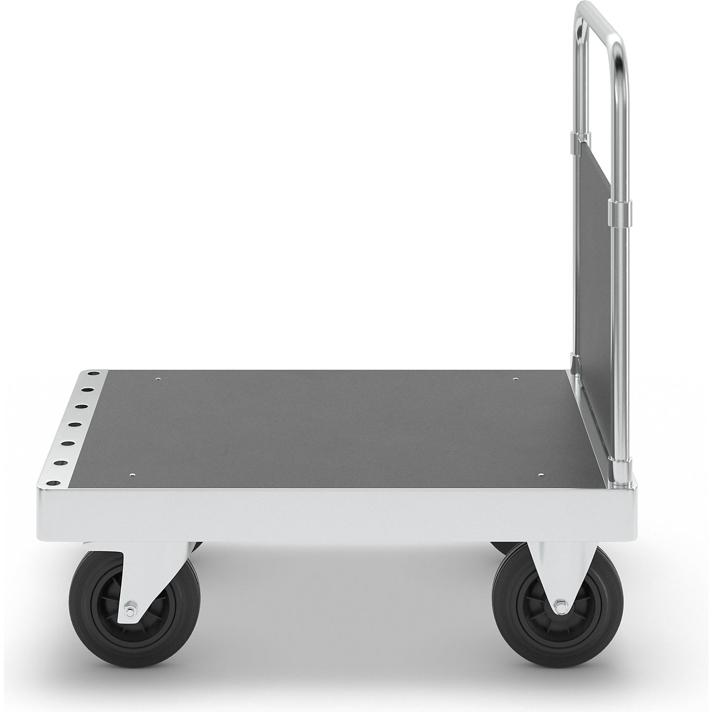 JUMBO zinc plated platform truck, with 1 end panel, length 900 mm, with stop.