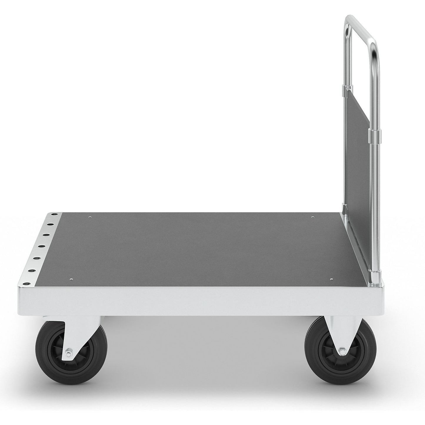 JUMBO zinc plated platform truck, with 1 end panel, length 1000 mm, with stop.