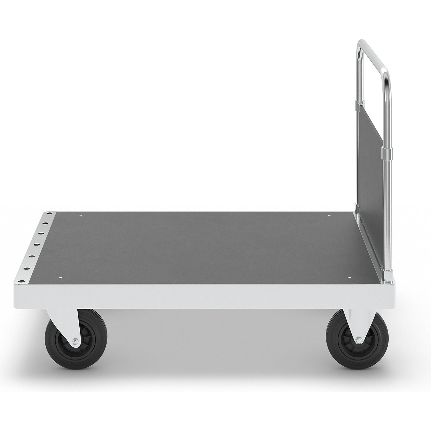 JUMBO zinc plated platform truck, with 1 end panel, length 1200 mm.