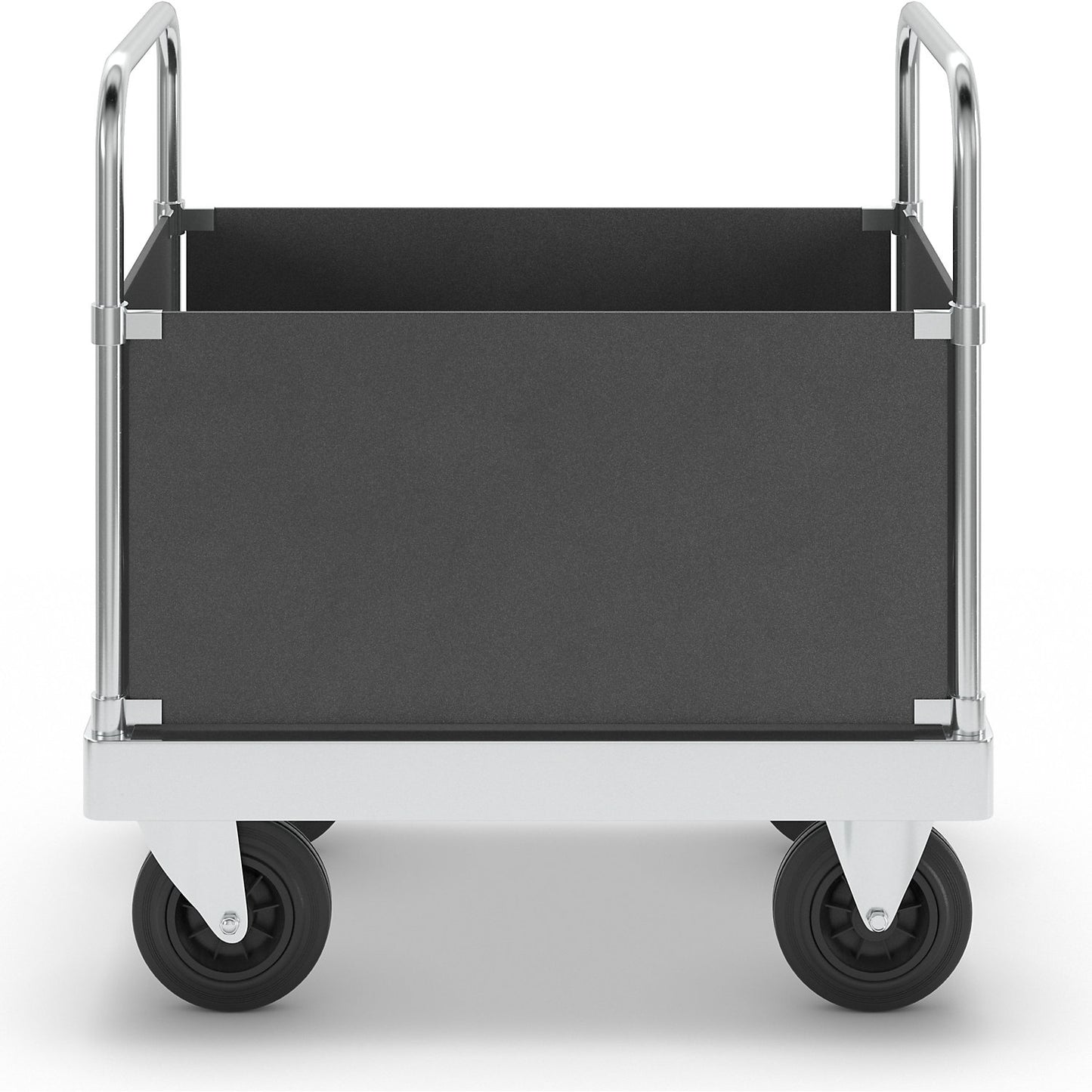 JUMBO zinc plated platform truck, with 4 side panels, length 900 mm.