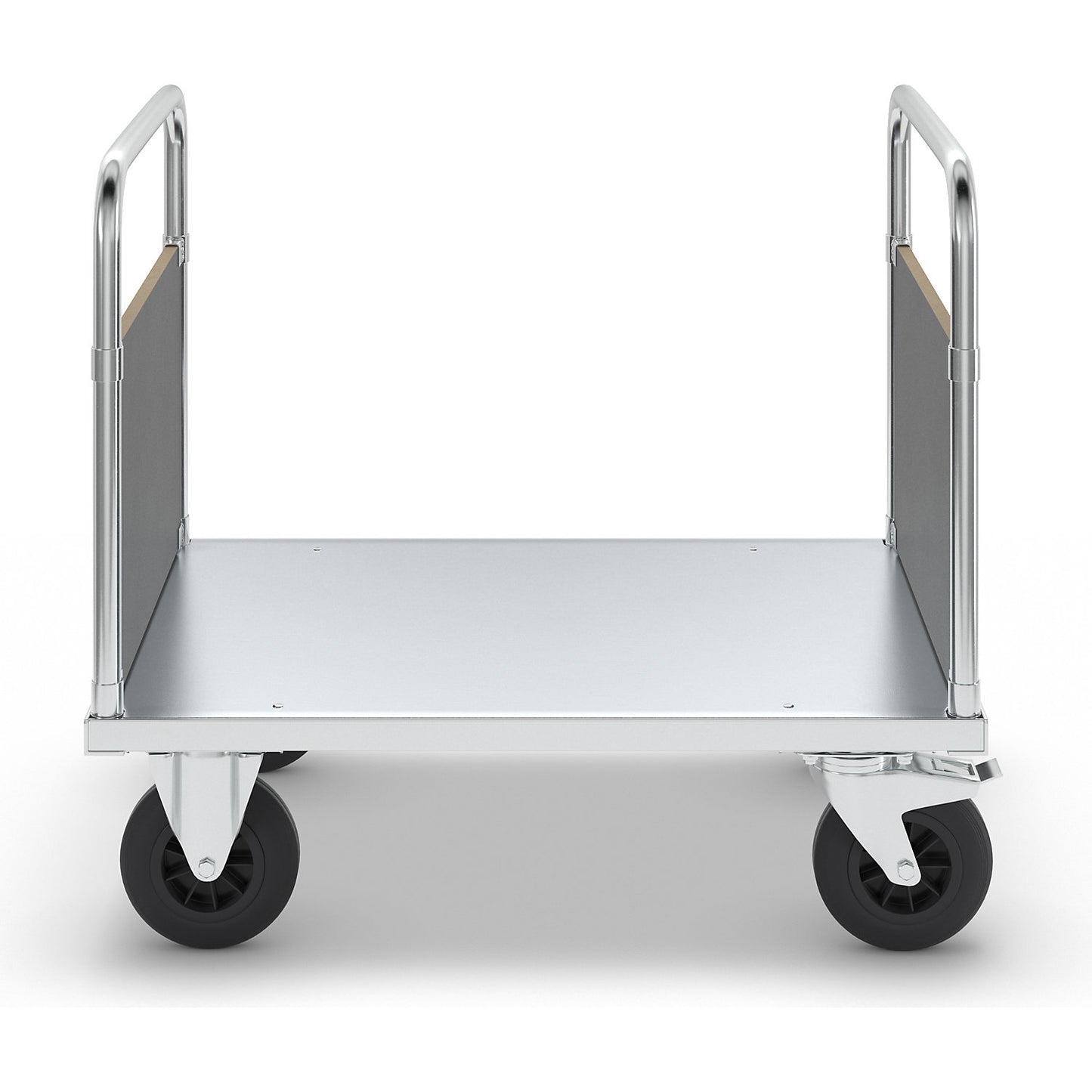 Platform truck max. load 500 kg, with 2 end panels, LxWxH 1000 x 700 x 900 mm, with stop.