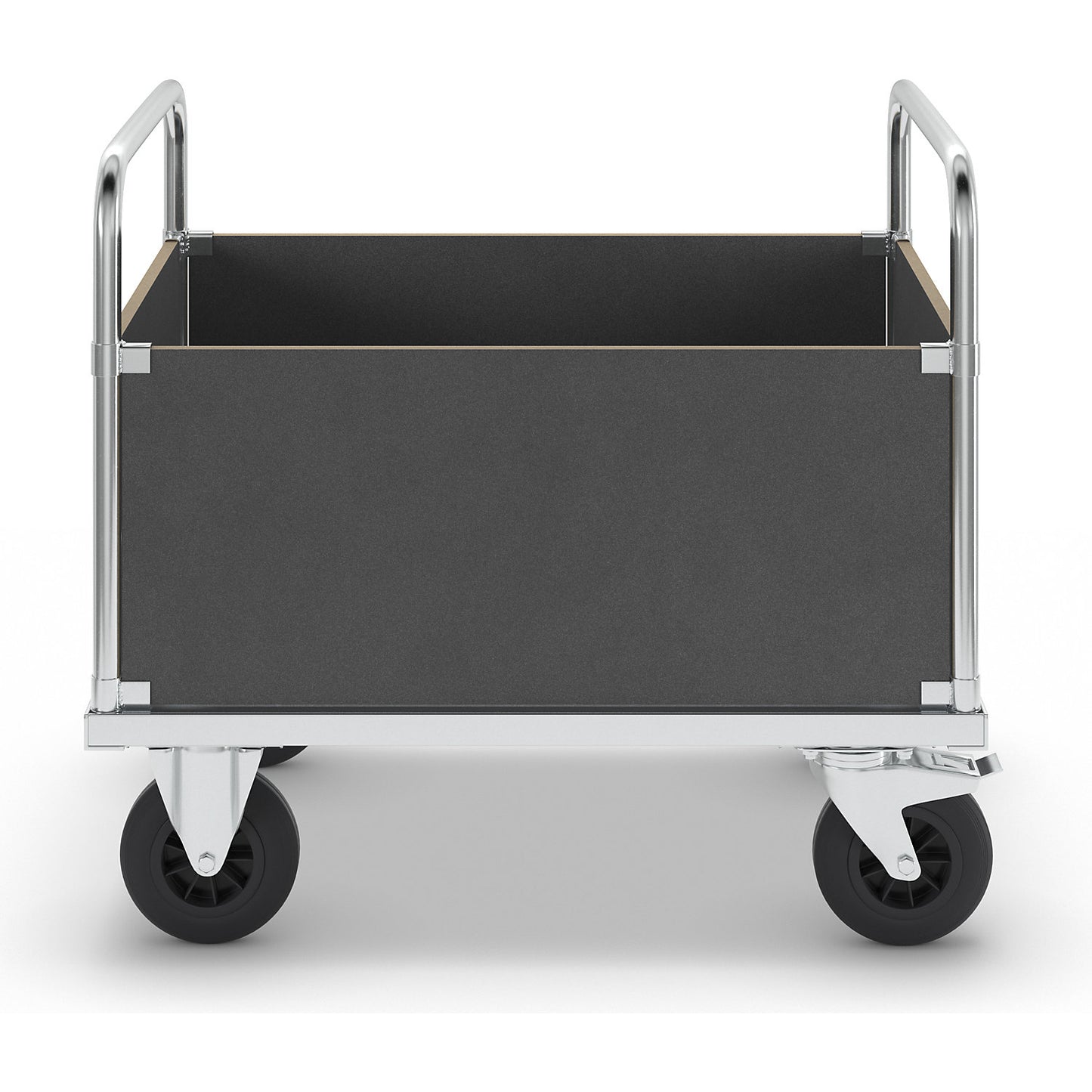 Platform truck max. load 500 kg, with 4 high side panels, LxWxH 1000 x 700 x 900 mm, with stop.